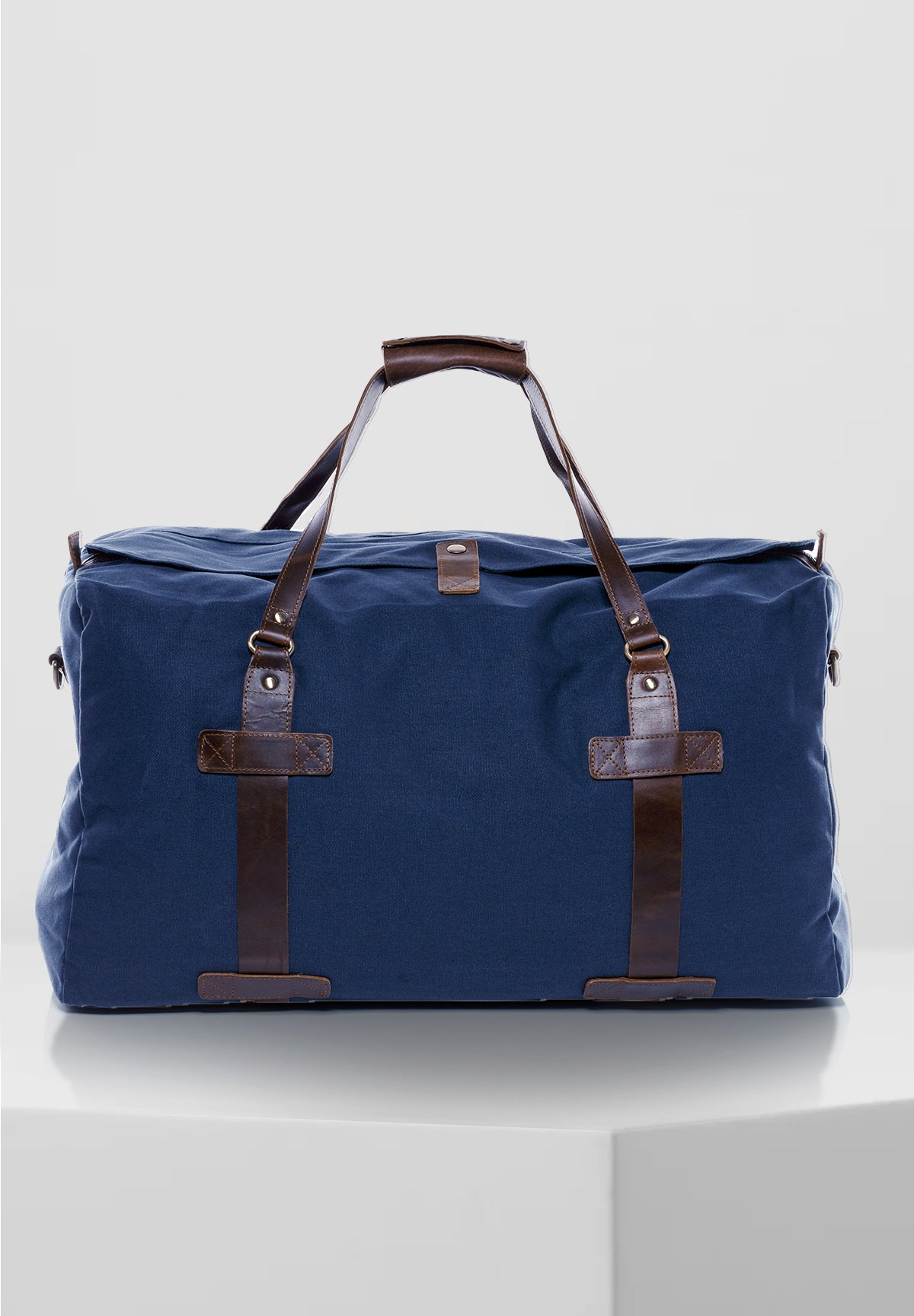 XL Reisetasche CHASE Canvas&Leder blau-braun