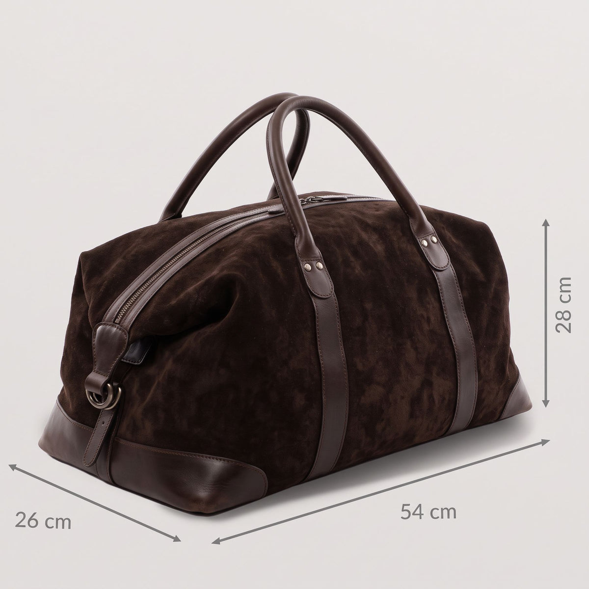 Wildleder Reisetasche Lennox braun Masse