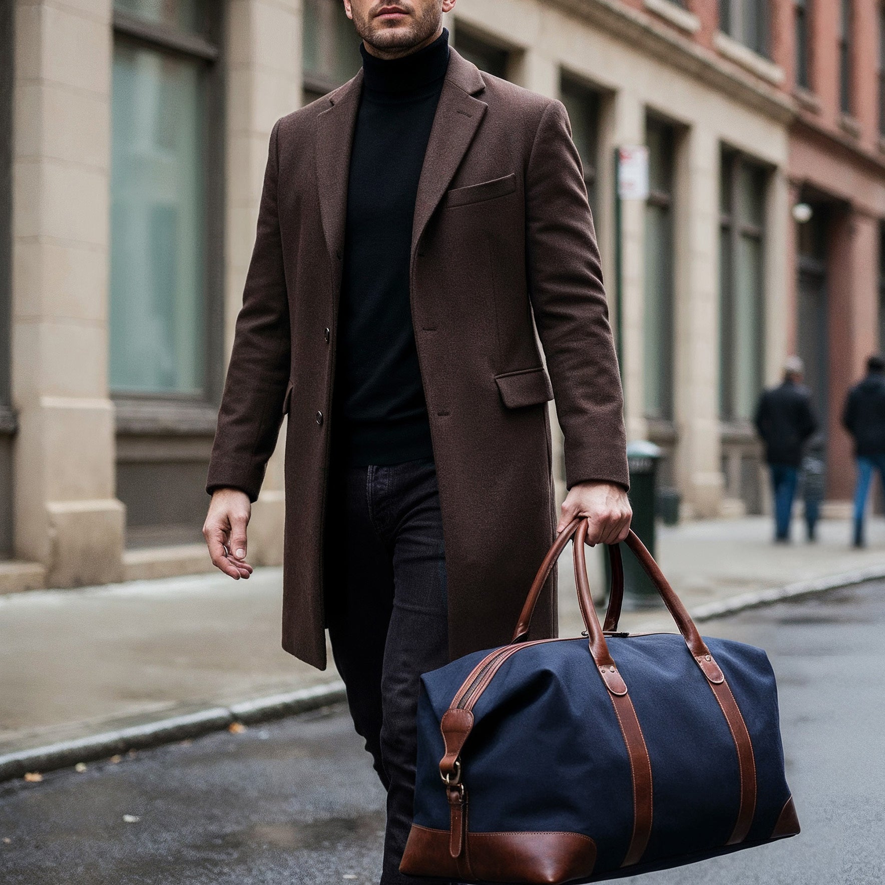 SID & VAIN Reisetasche Canvas LENNOX Weekender blau olive 44677