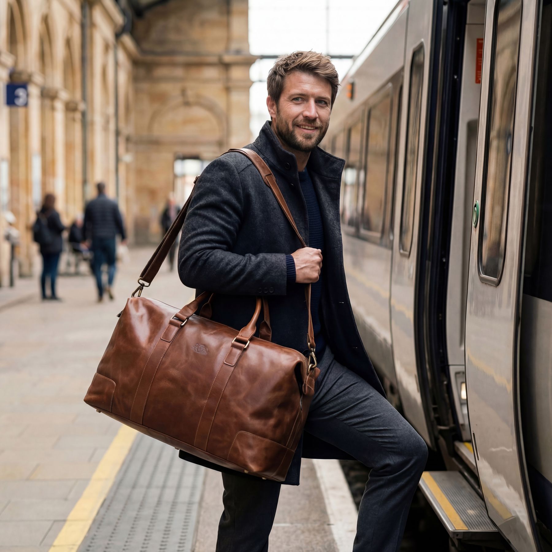 SID & VAIN Weekender Leder JEREMY Hellbraun Reisetasche 45788