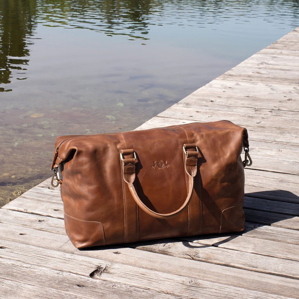 Weekender JEREMY natural leather brown
