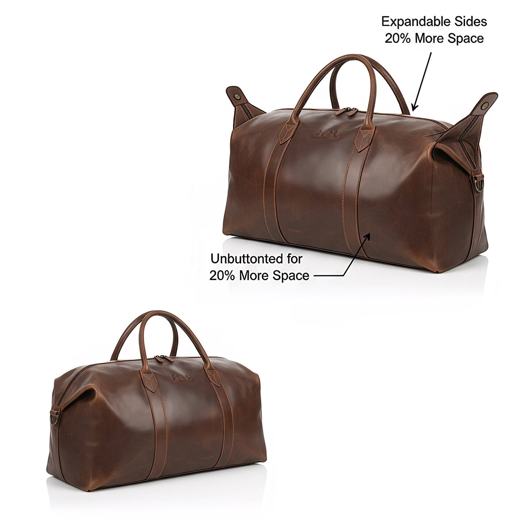SID & VAIN Reisetasche groß Leder XXL CHESTER braun-cognac 6