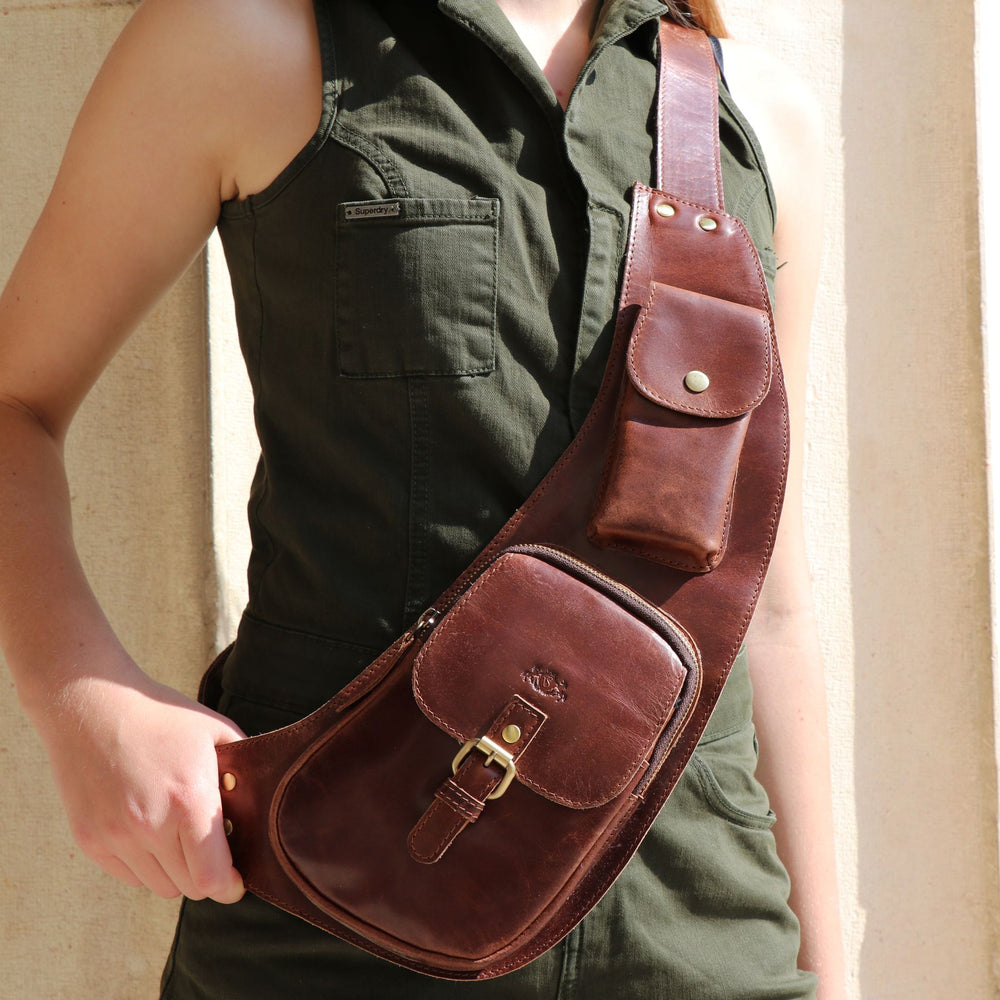 Umhängetasche DUDLEY Natur-Leder braun