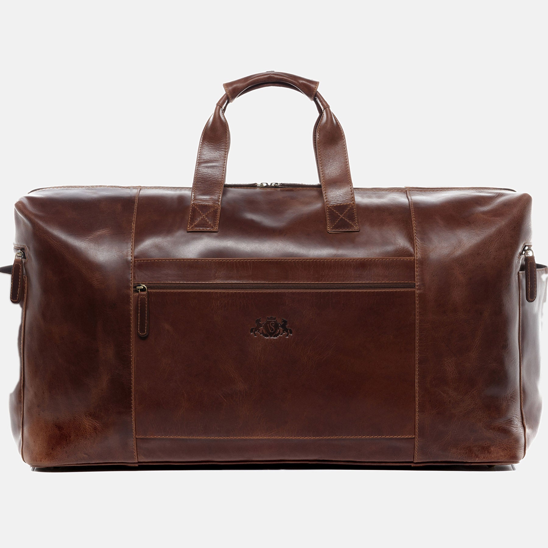 XL Travel bag BRISTOL natural leather brown-cognac