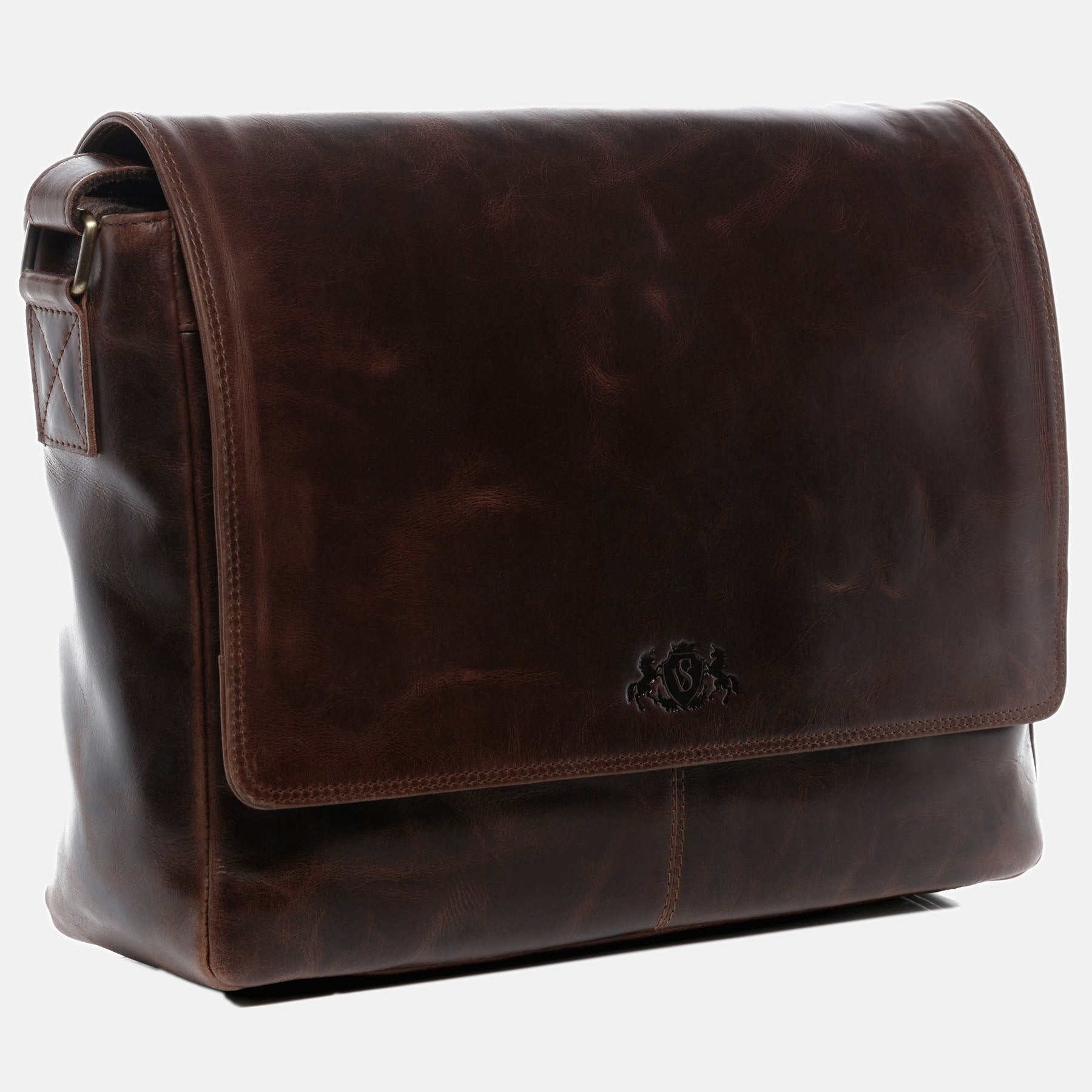 Messenger Bag SPENCER natural leather brown-cognac