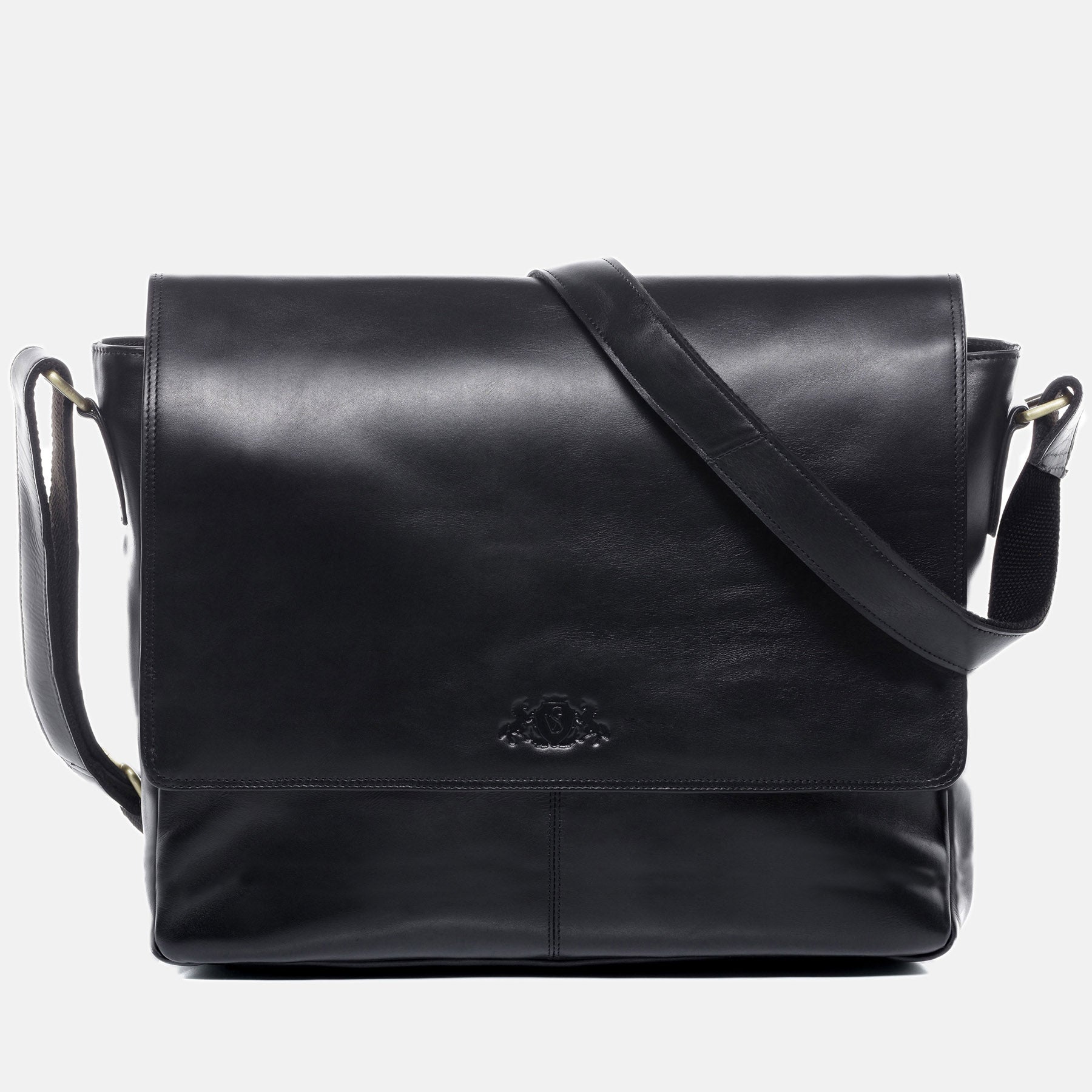 Messenger Bag SPENCER smooth leather black