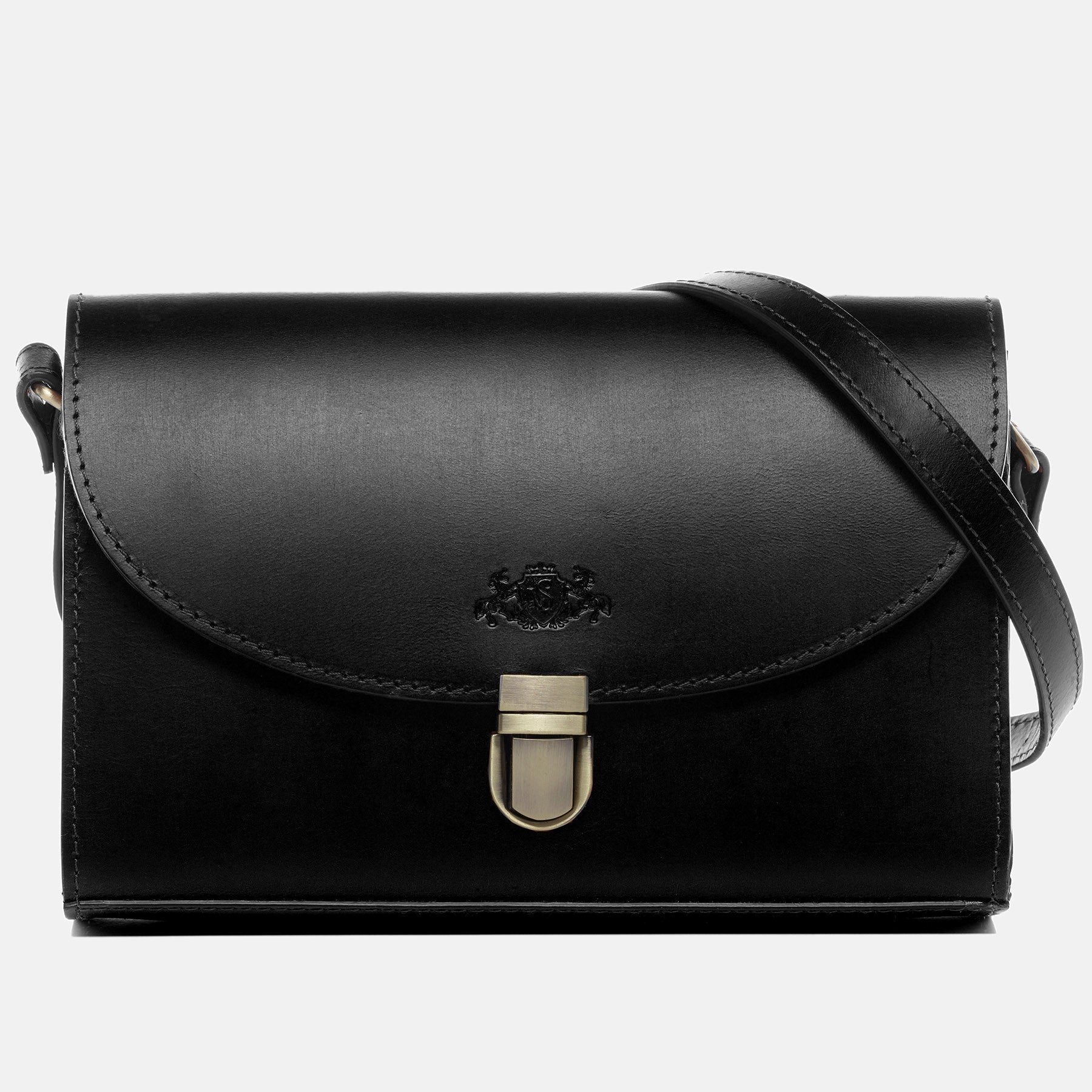 Shoulder bag ADELE saddle leather black