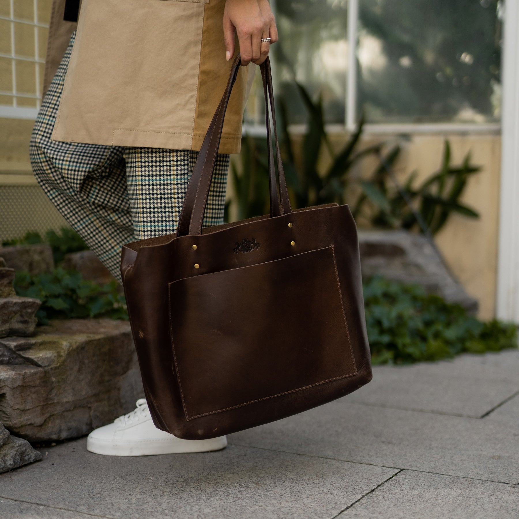 Shopper PIPER smooth leather brown