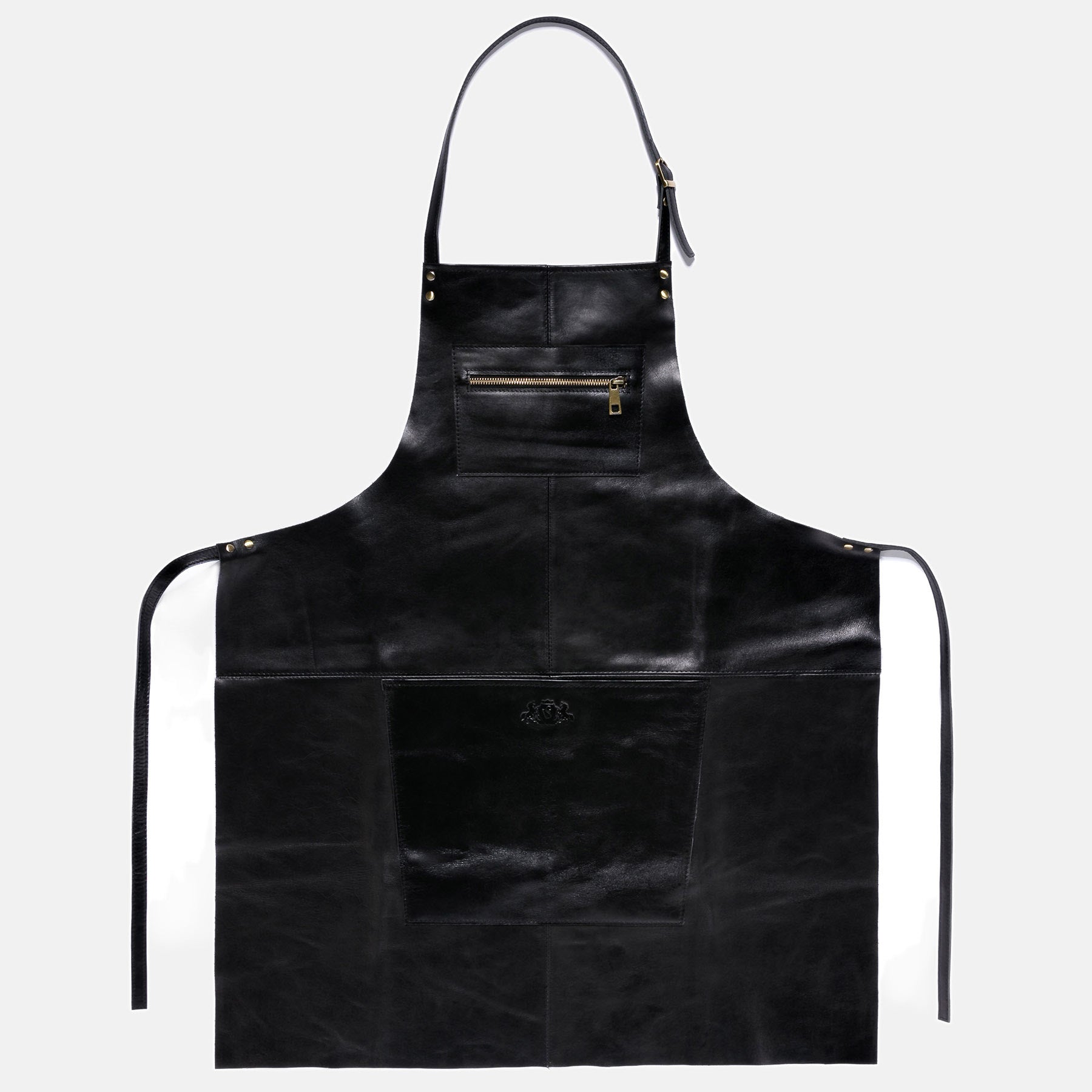 Leather apron HEATHROW smooth leather black
