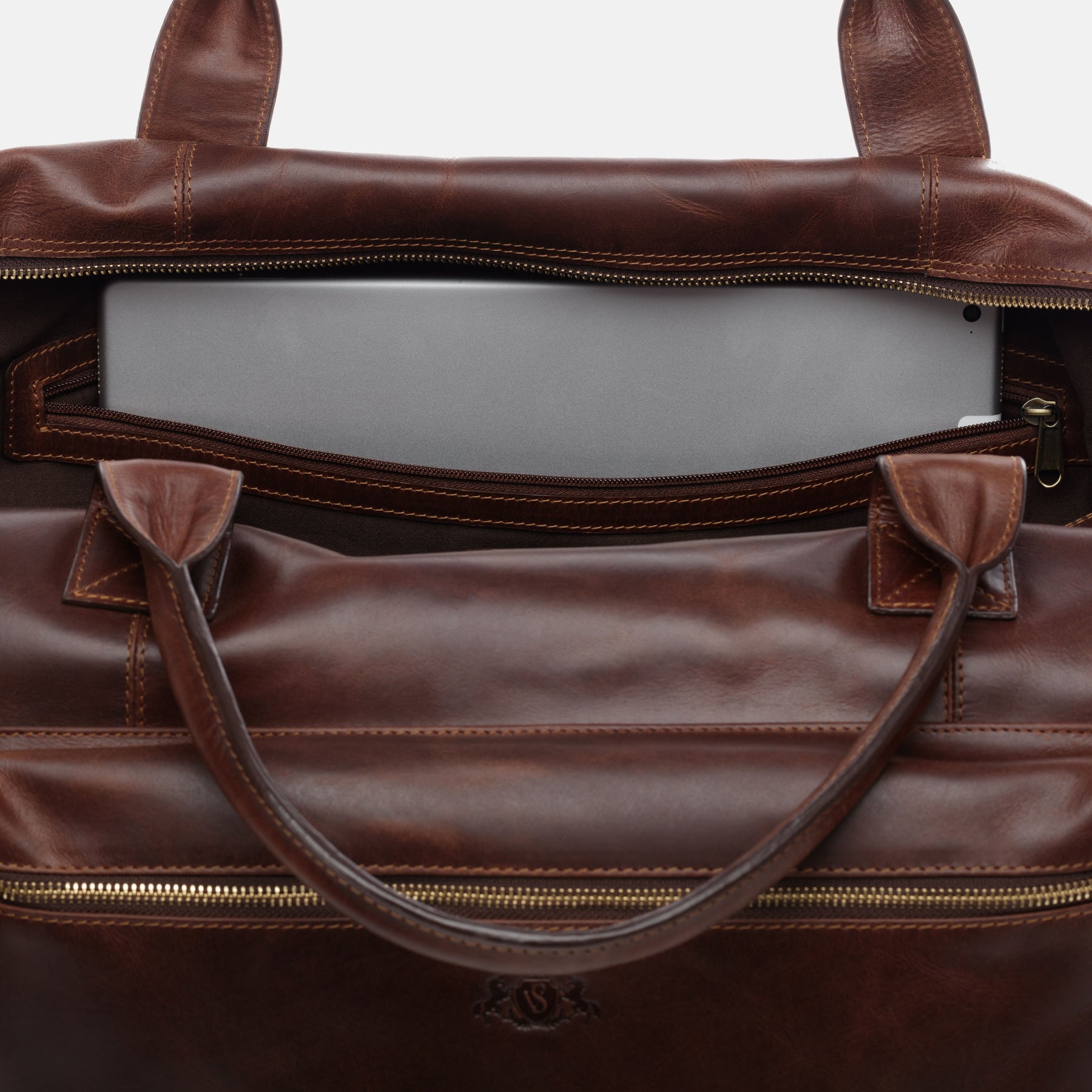 Travel bag BRIXTON natural leather brown