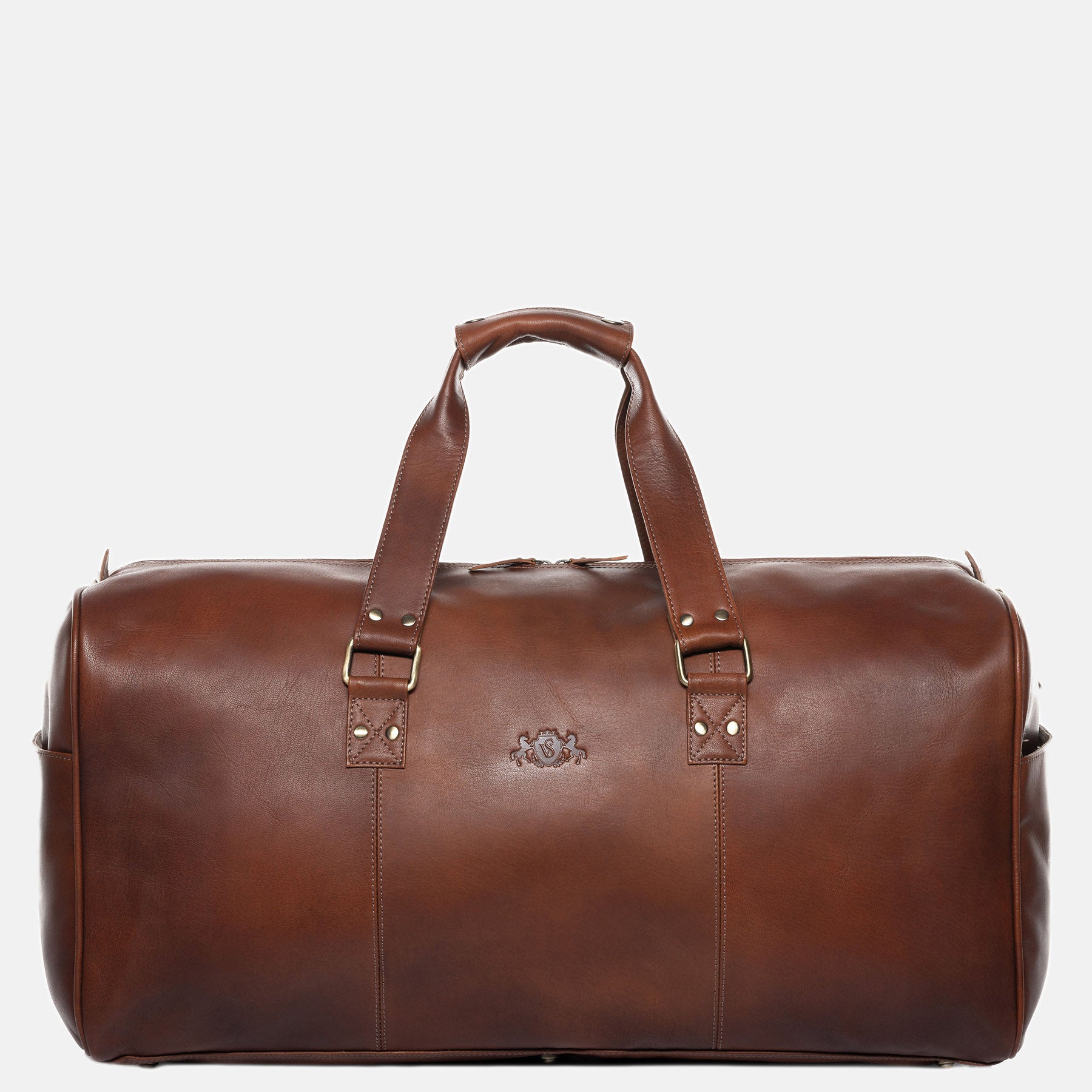 XL Travel bag LINUS smooth leather light brown