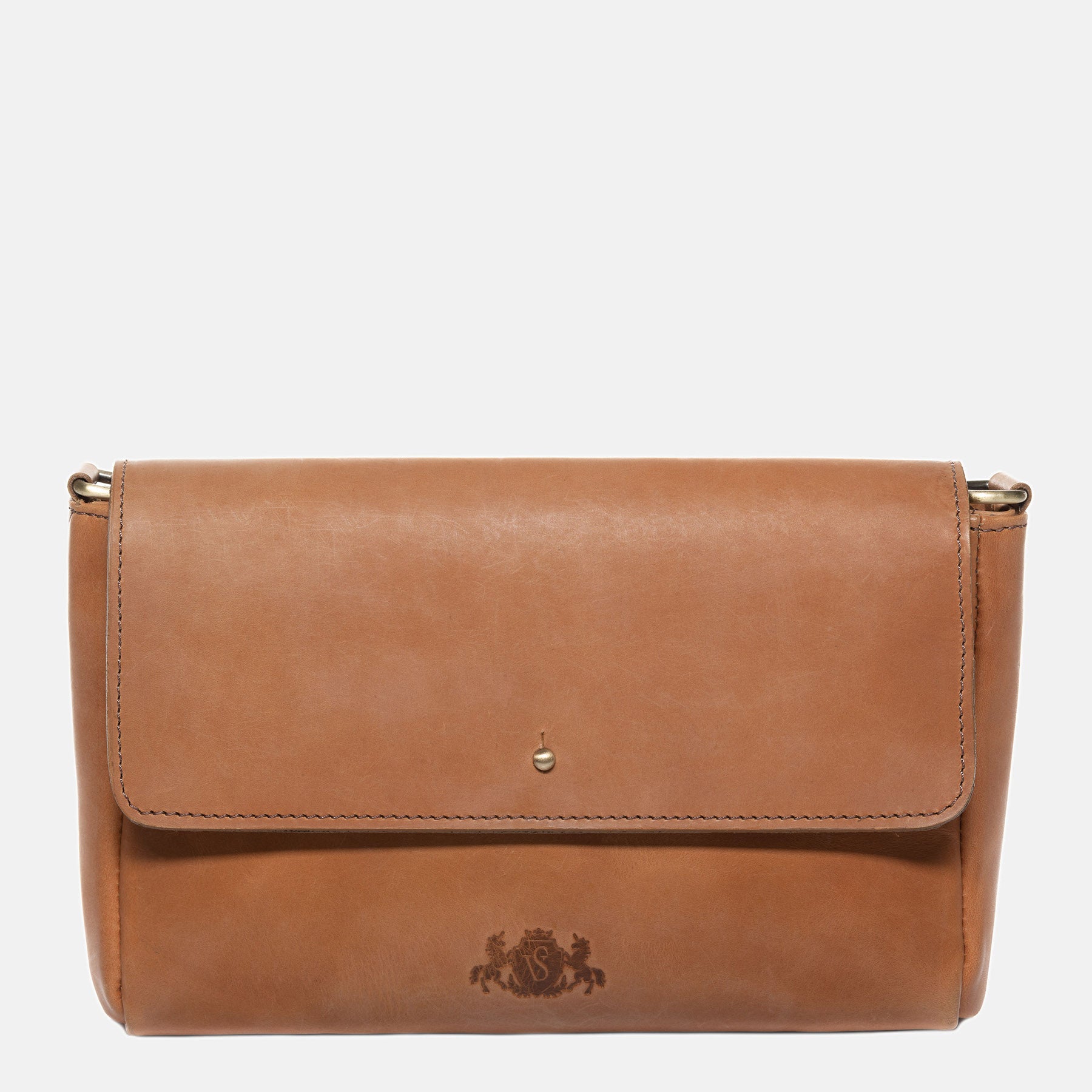 Clutch ELSA smooth leather brown