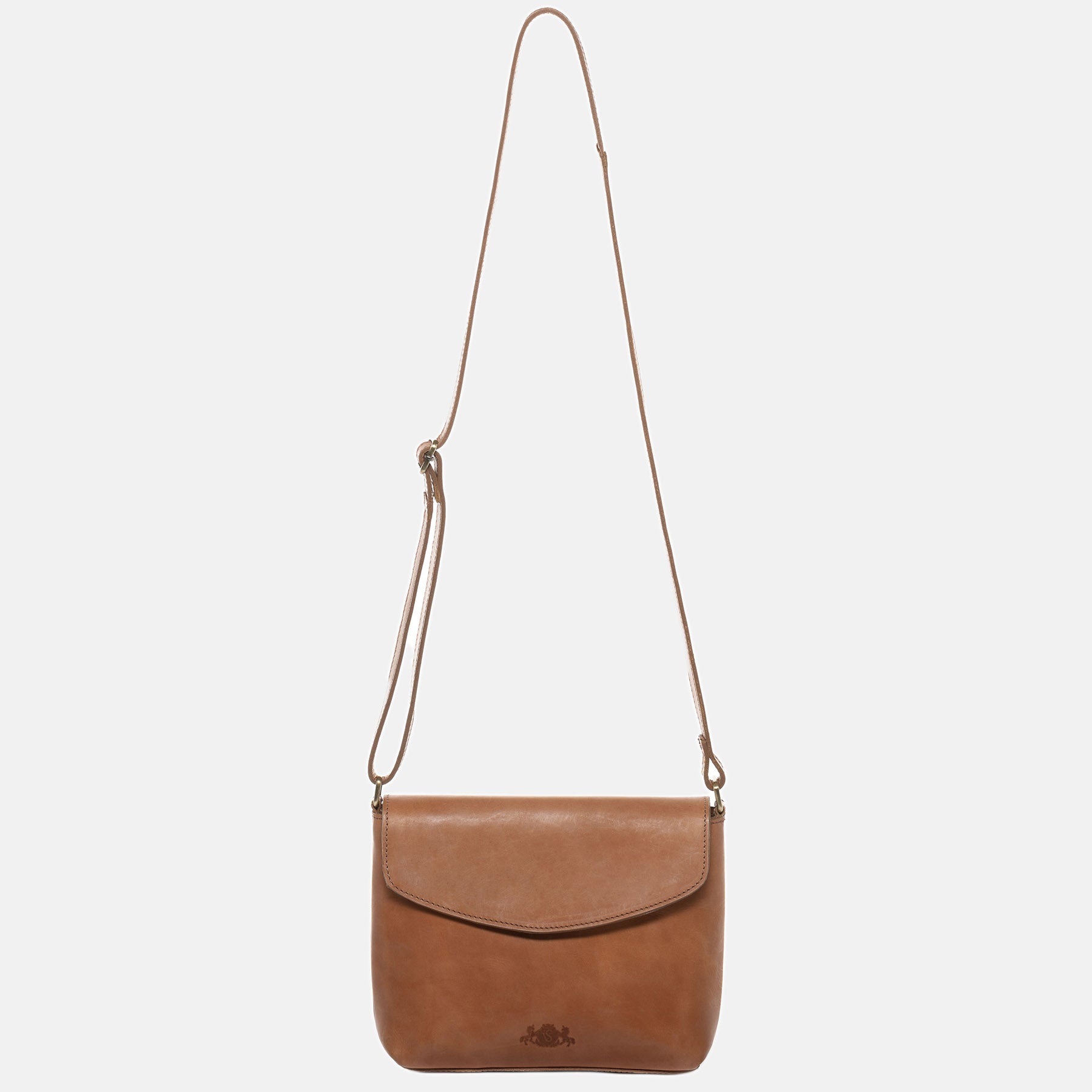 Shoulder bag ELYSA smooth leather brown