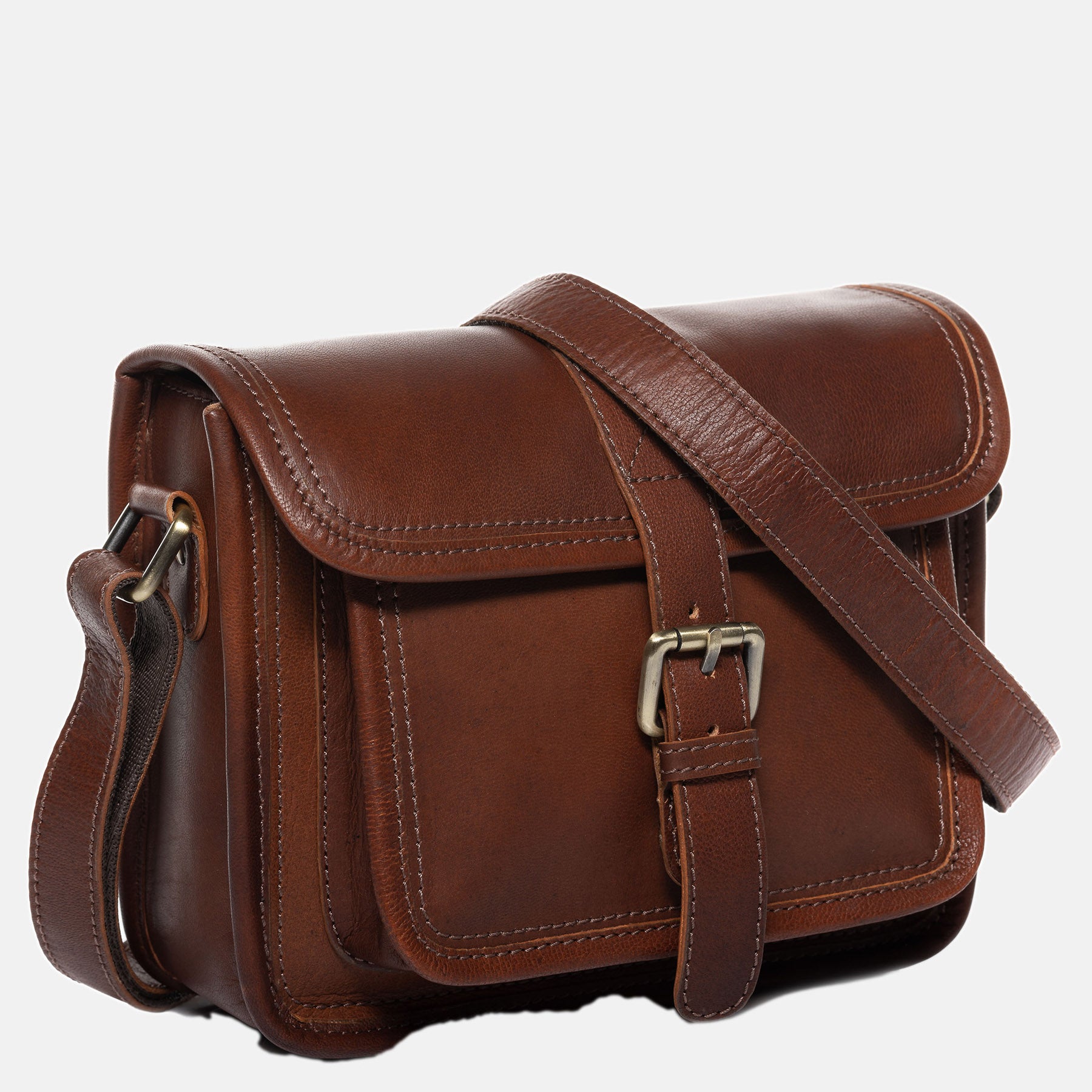 Shoulder bag LIV smooth leather light brown