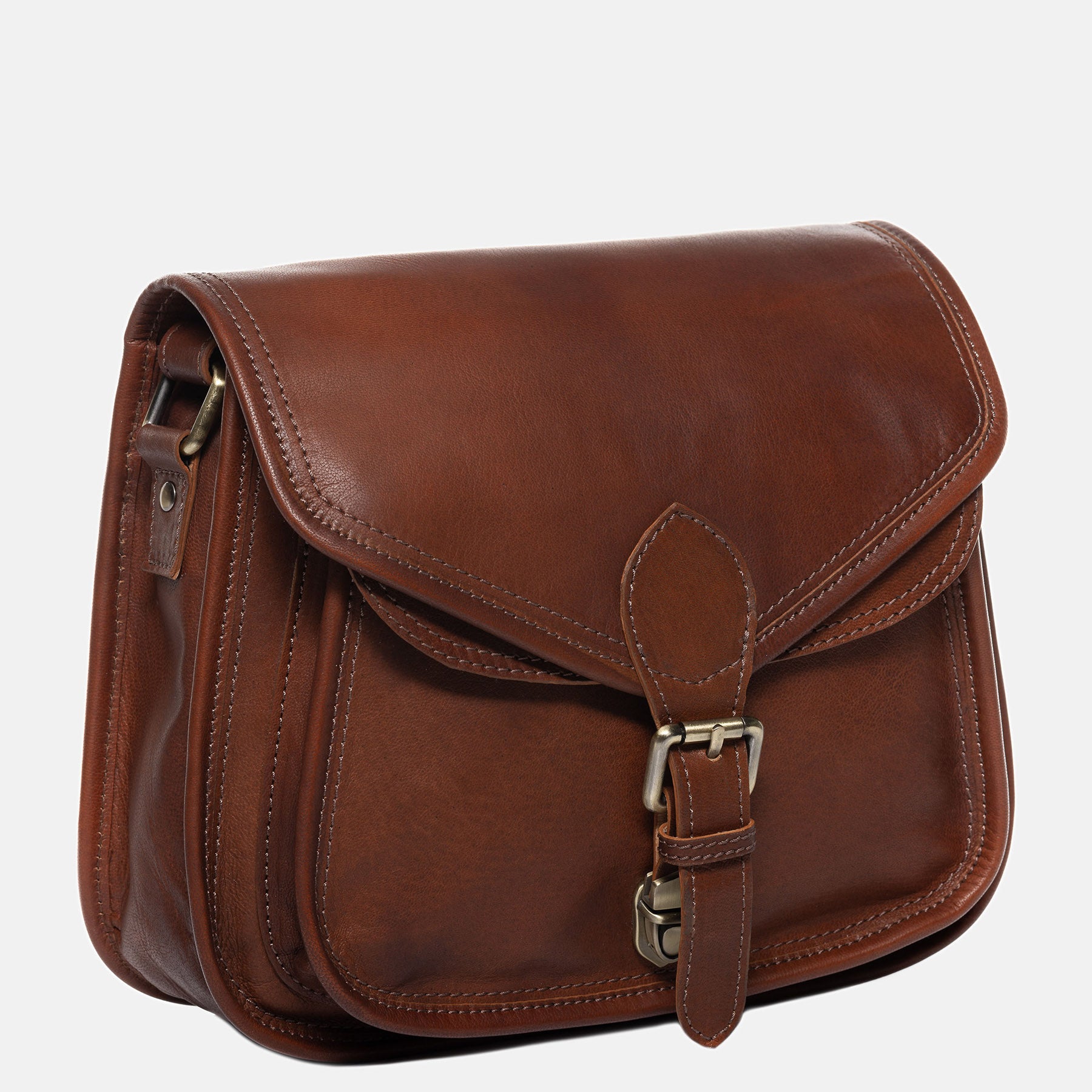 Shoulder bag LORI smooth leather light brown