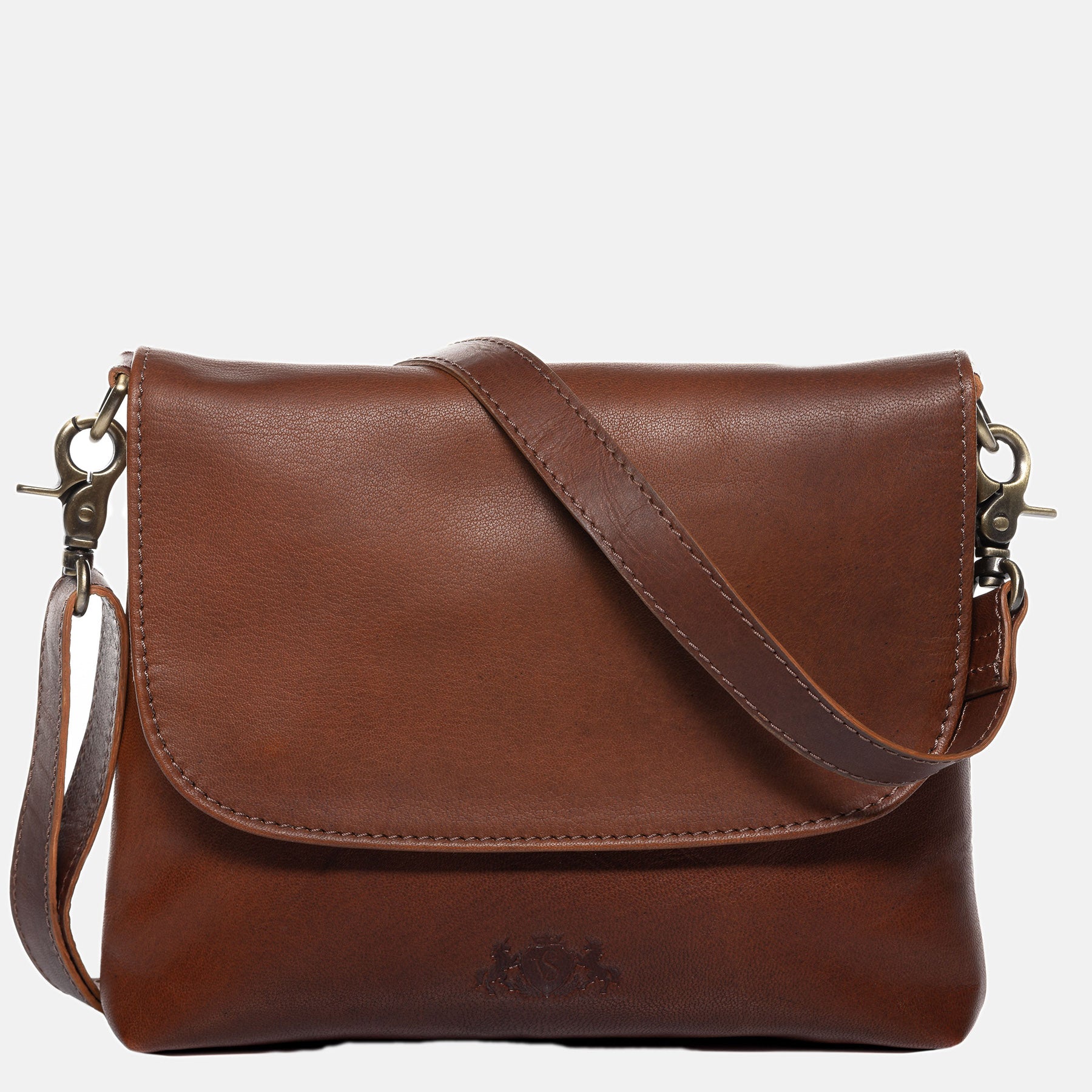 Shoulder bag LINA smooth leather light brown