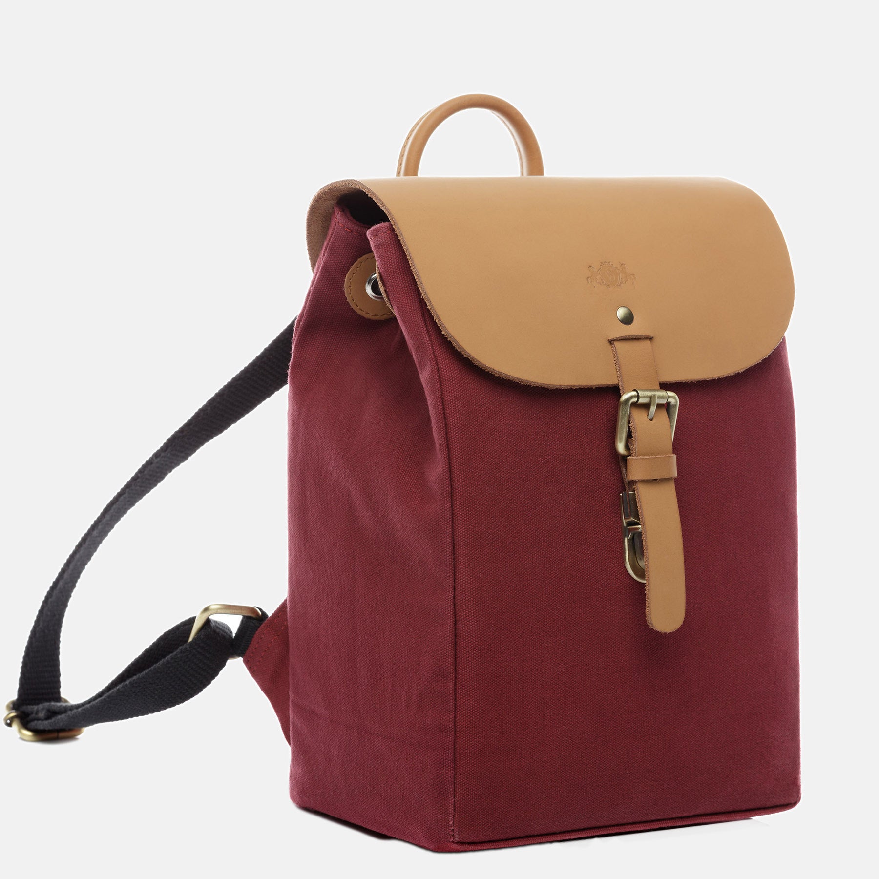 Backpack AKIRA Canvas&Leather Burgundy Red