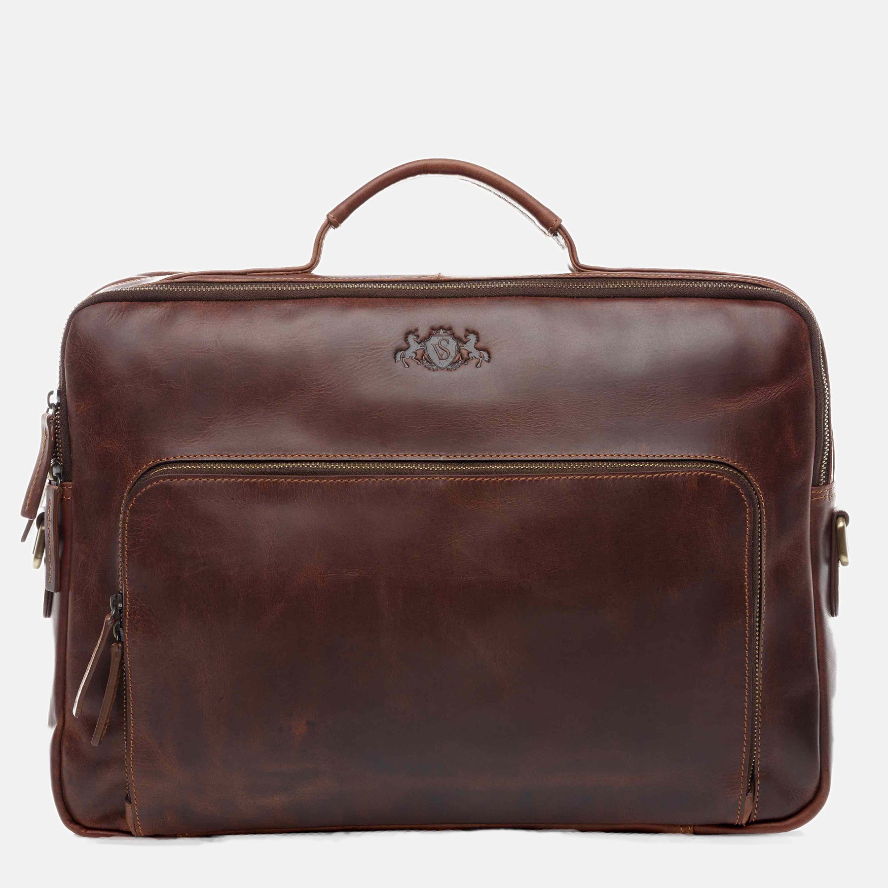 Laptop bag SIMON natural leather brown