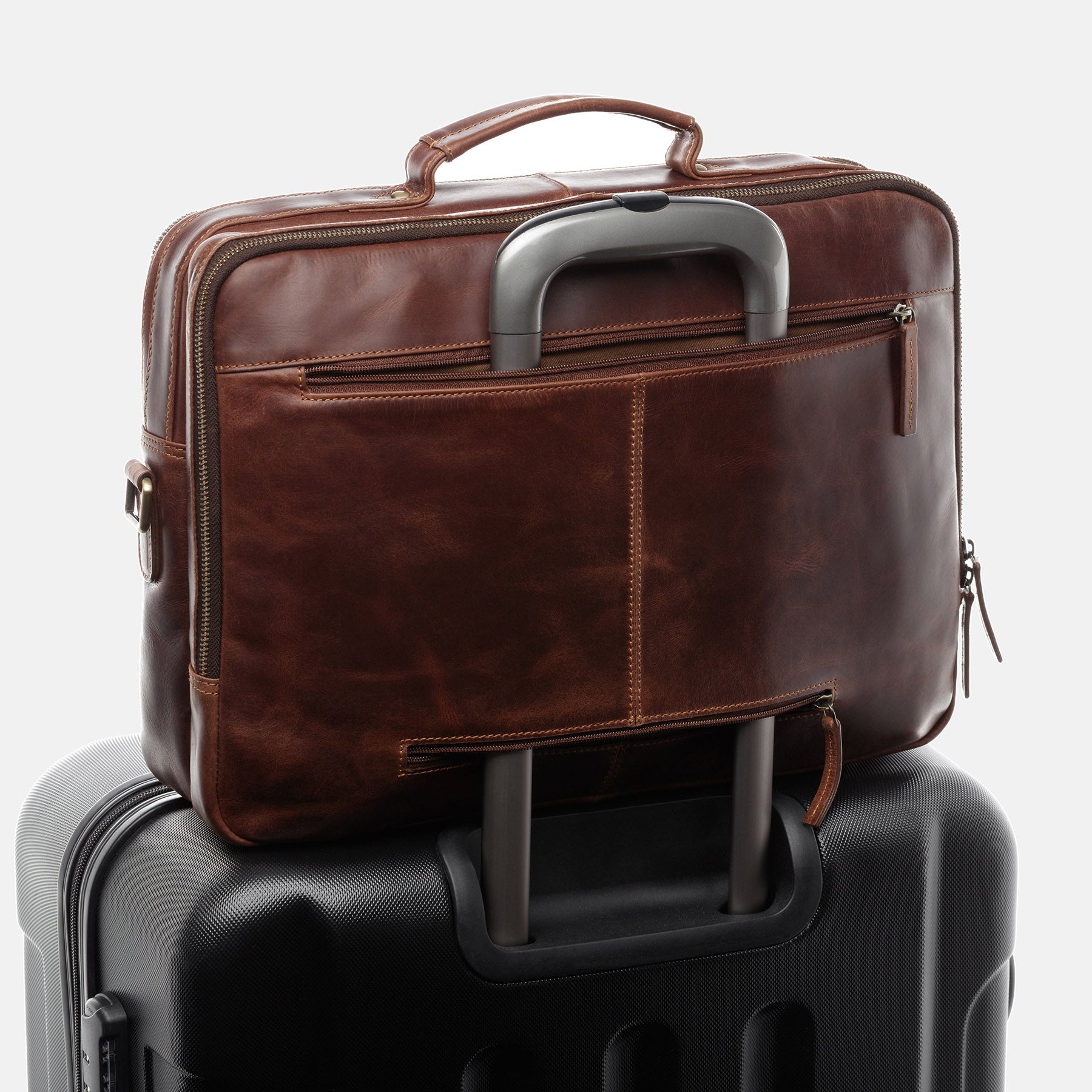 Laptop bag SIMON natural leather brown