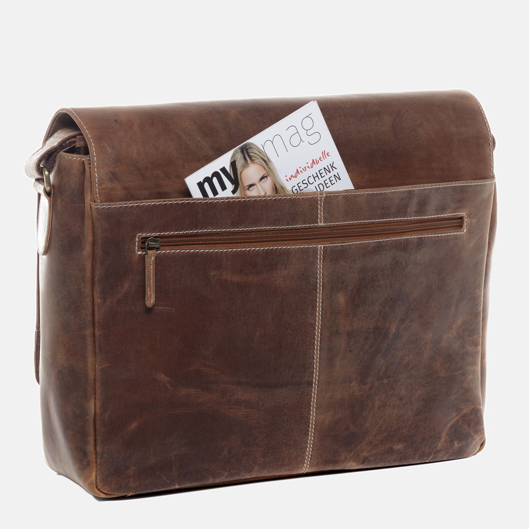 Messenger Bag SPENCER Vintage-Leder braun