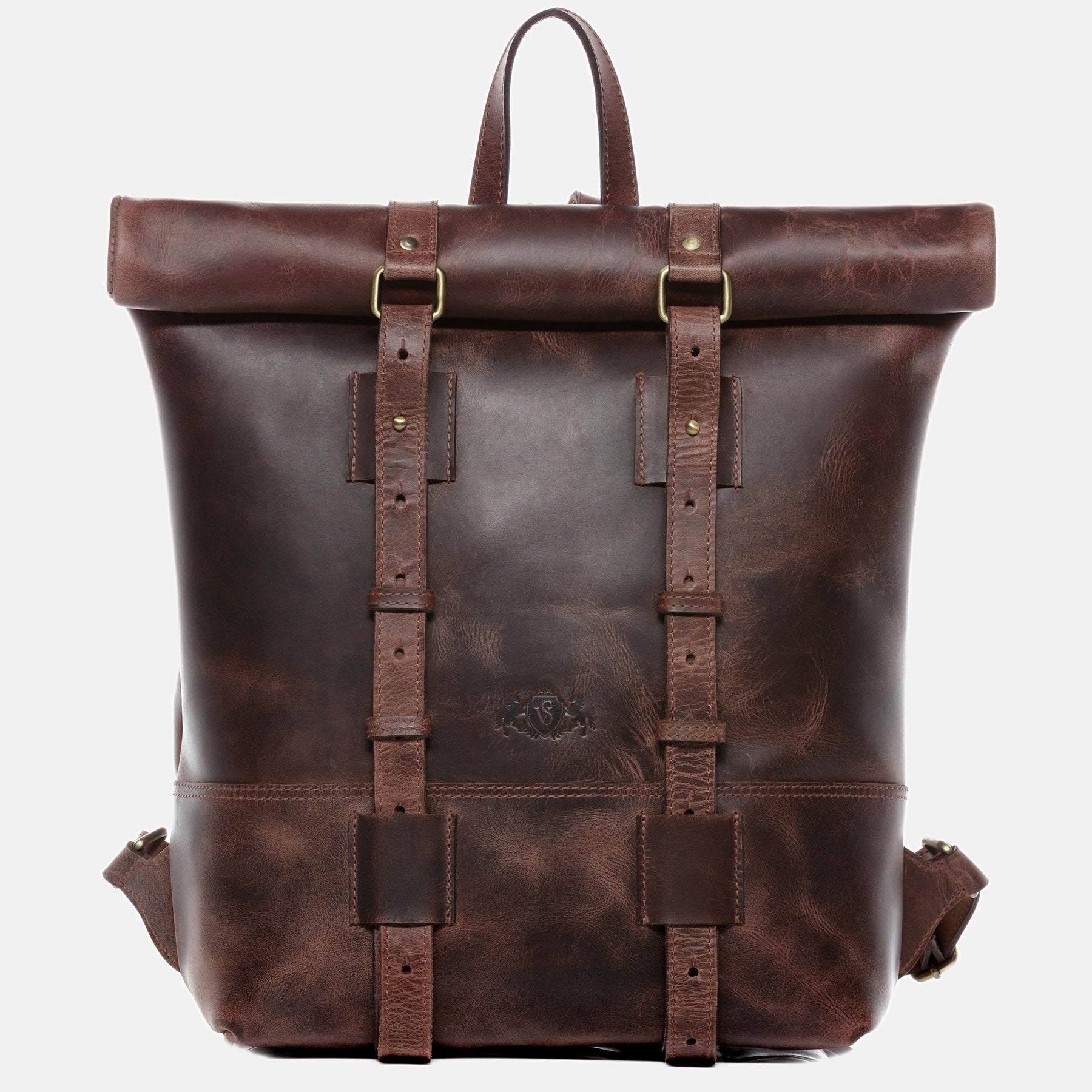 Rolltop backpack CHAZ buffalo leather vintage brown