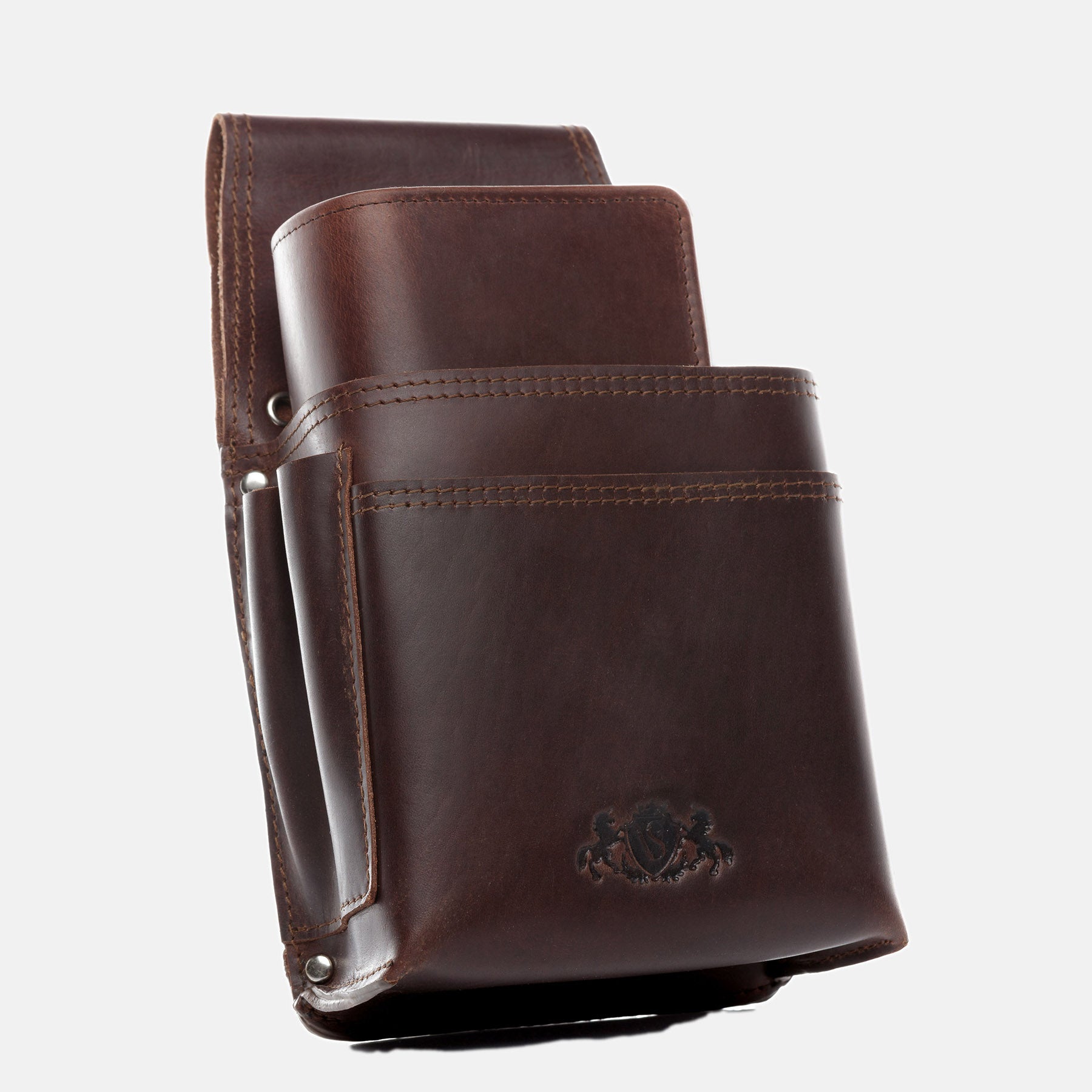 Waiter wallet & holster ABERDEEN natural leather brown