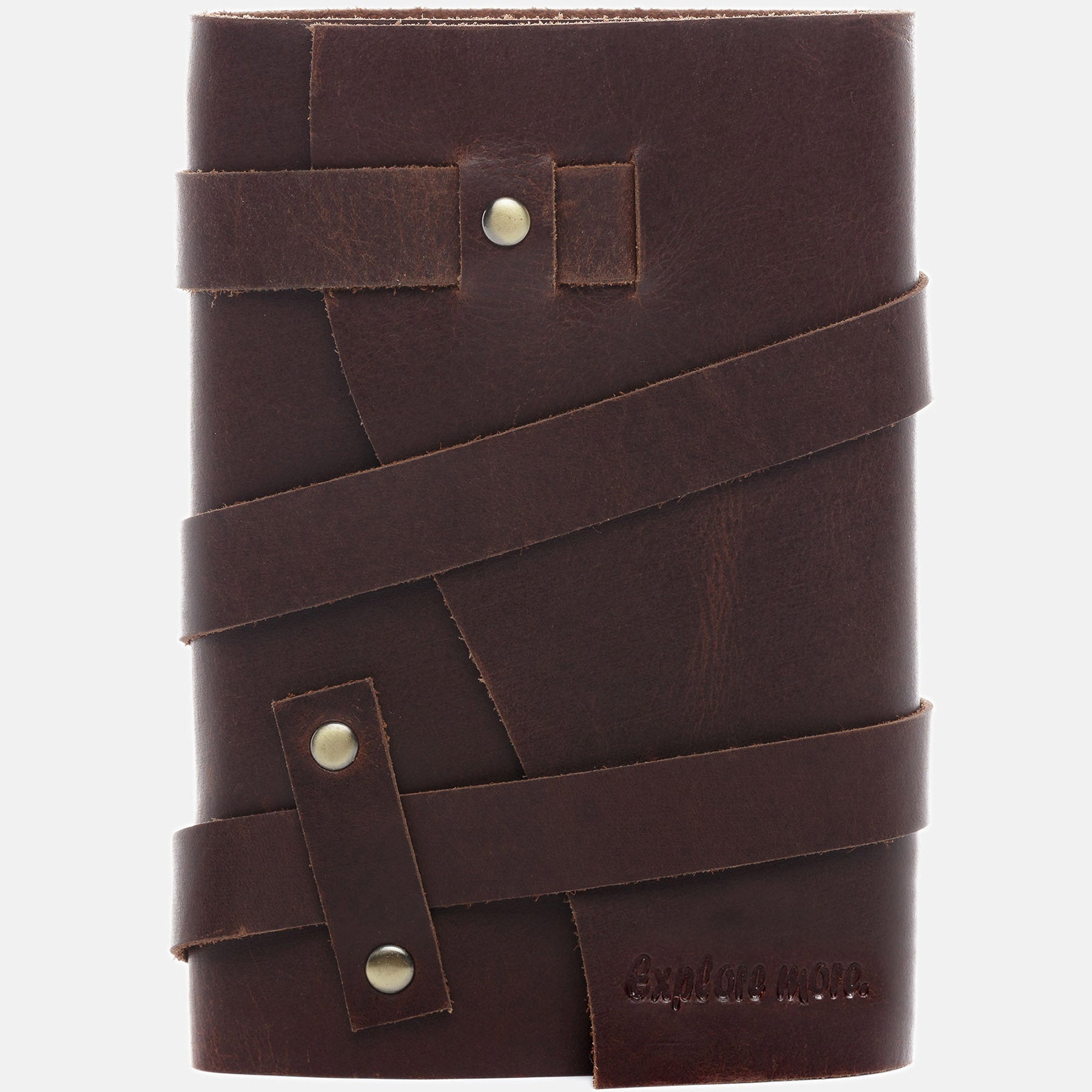 Notebook EXPLORE MORE natural leather brown-cognac