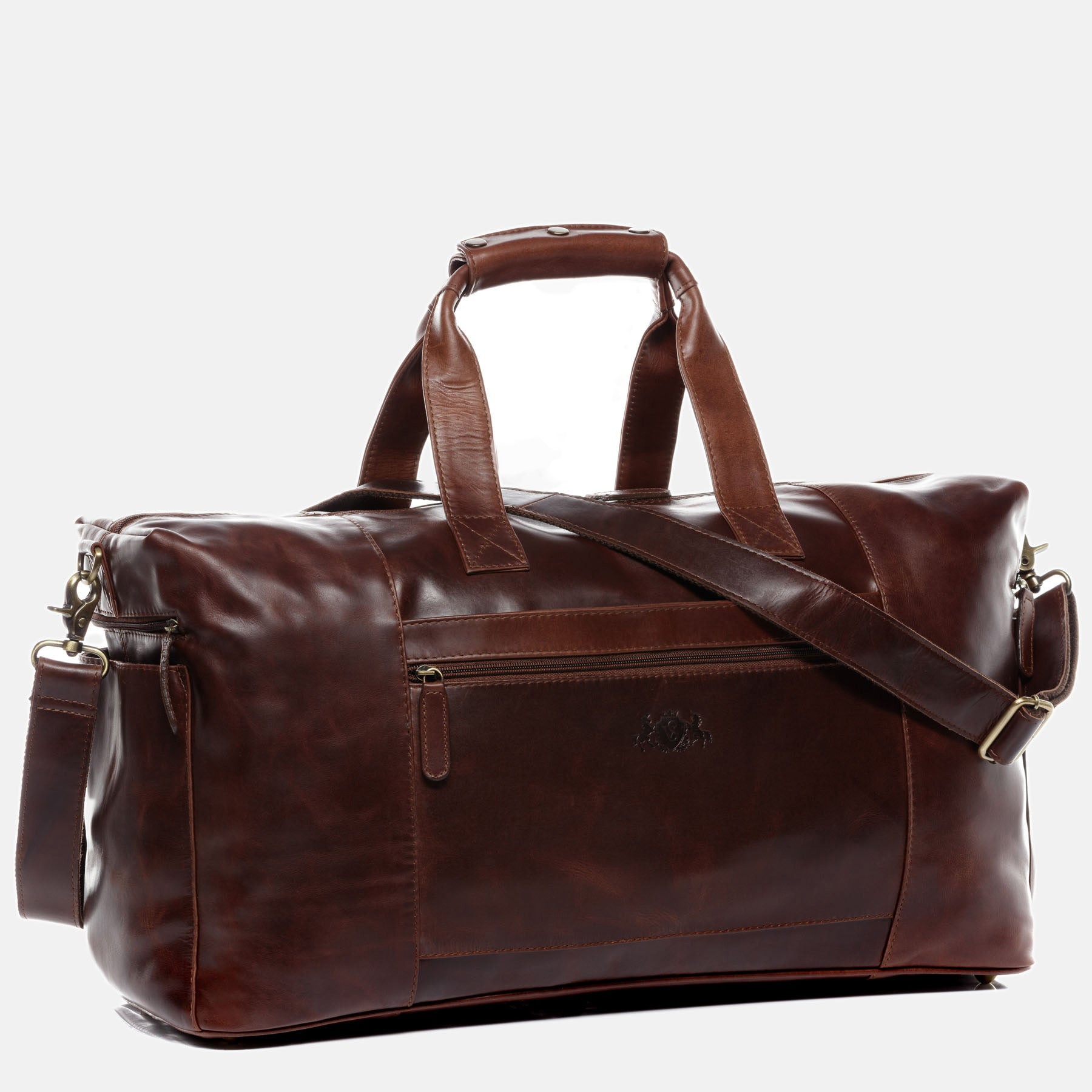 Travel bag BRISTOL SIDE natural leather brown