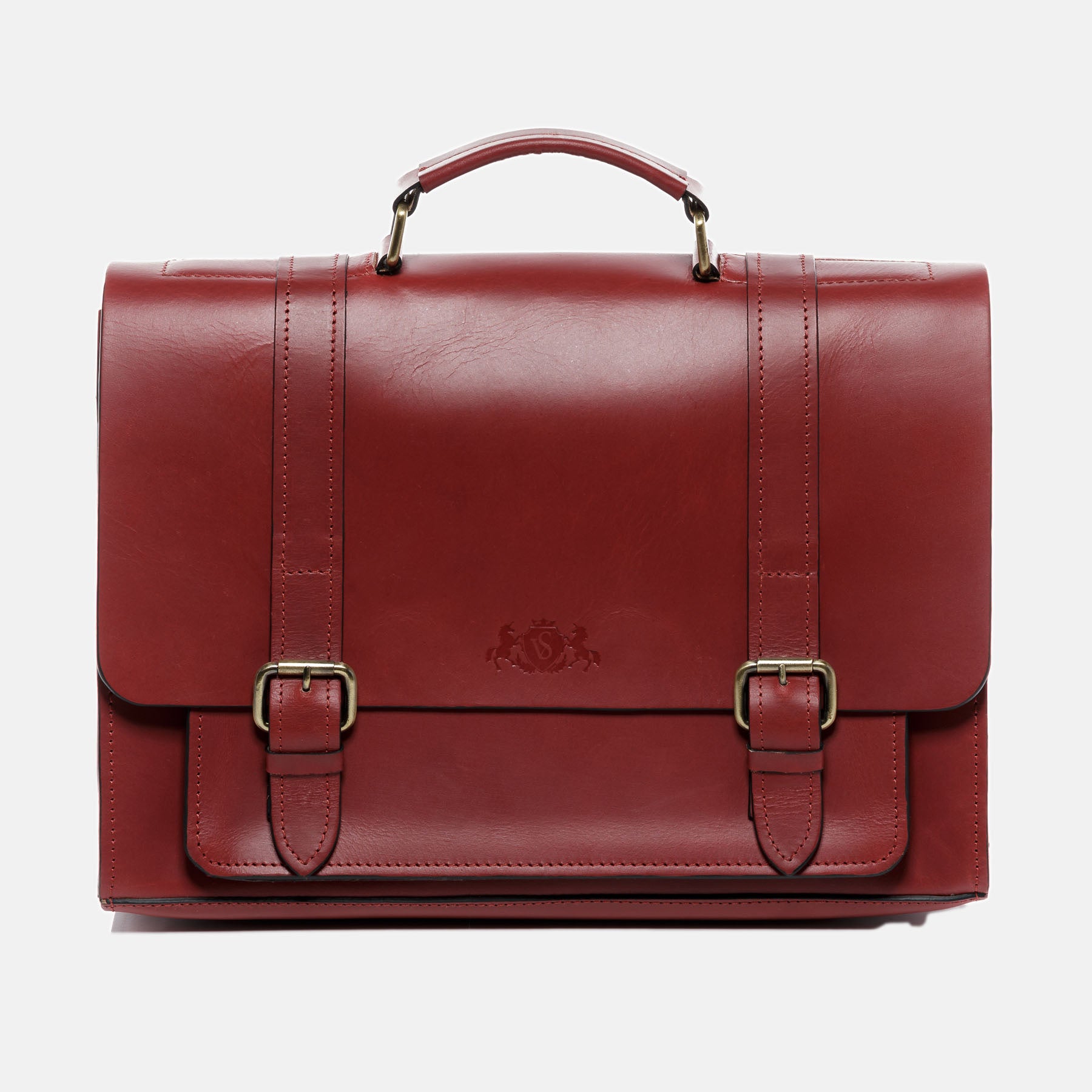 Briefcase BRISTOL saddle leather red