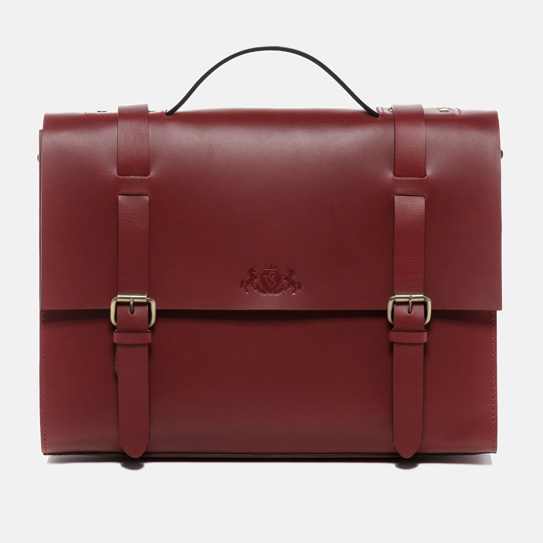 Briefcase BOSTON saddle leather red