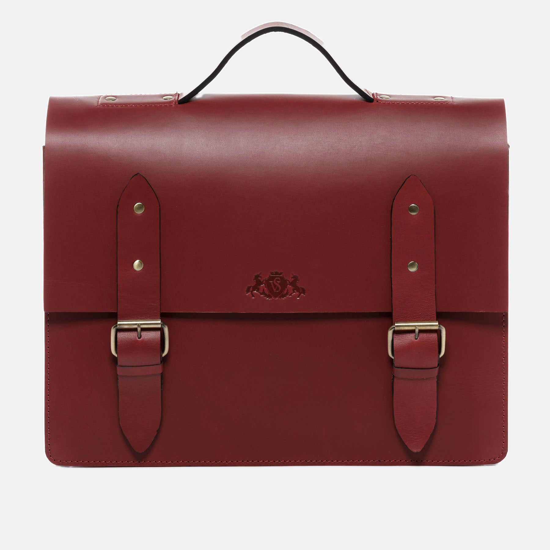 Briefcase BRIGHTON saddle leather red