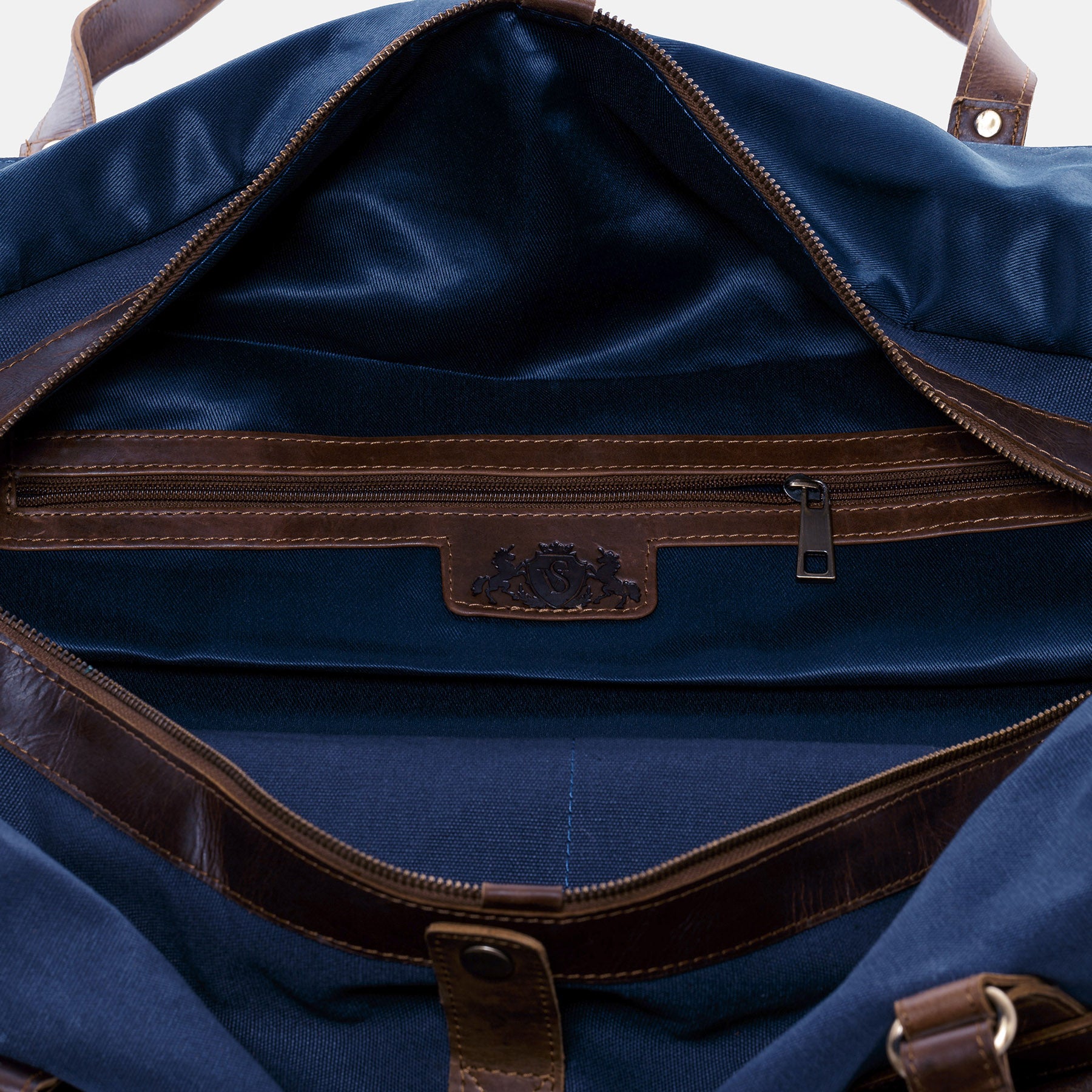 XL Travel bag CHASE Canvas&Leather blue-brown