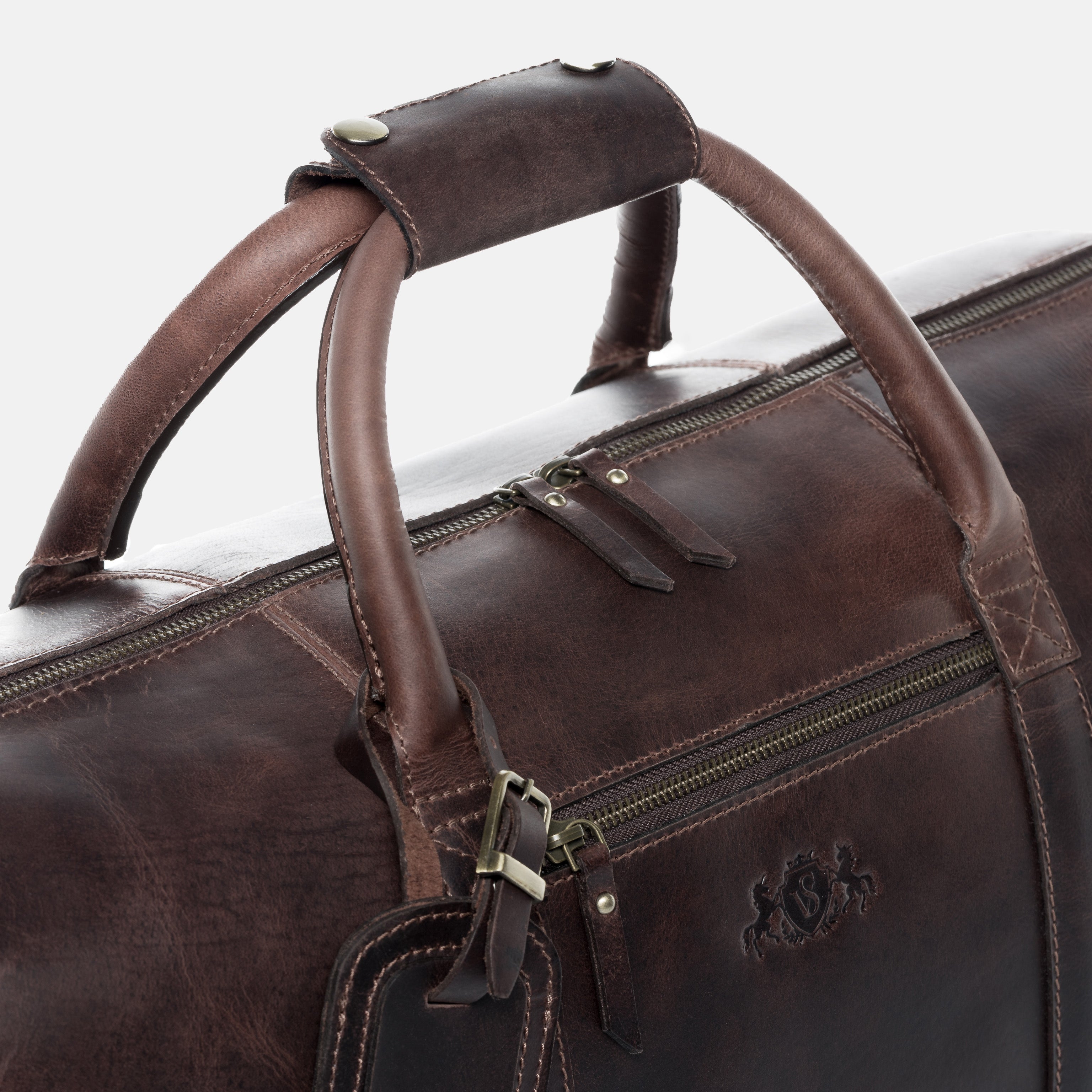 Travel bag CHAD buffalo leather vintage brown