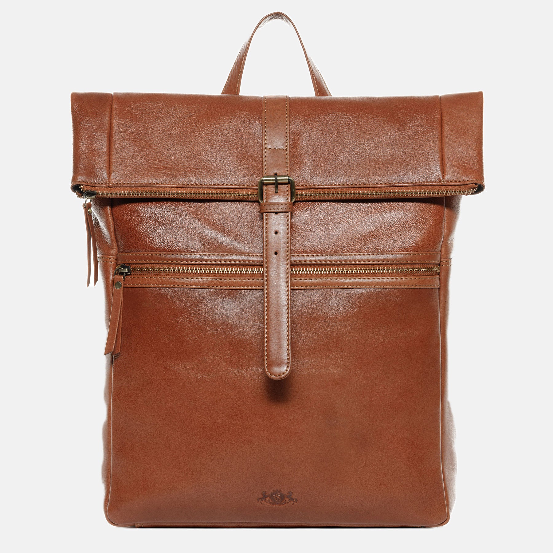 XL Backpack LEVI Zip vintage leather brown