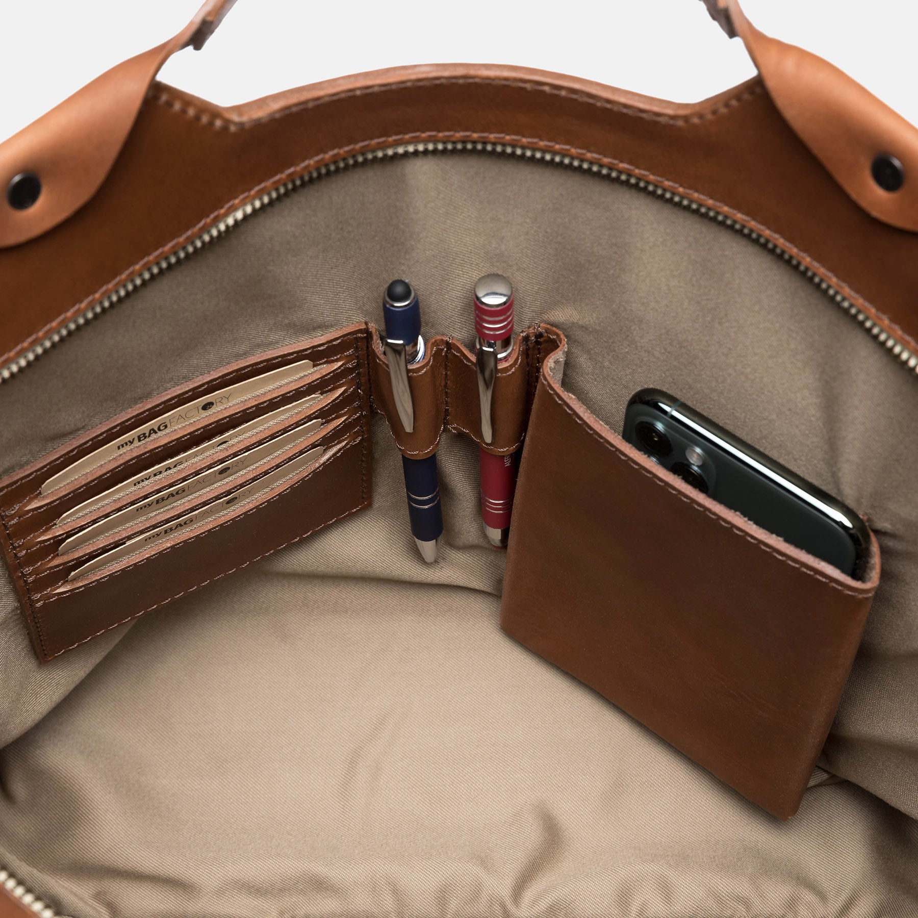 Handbag DEBBY smooth leather brown