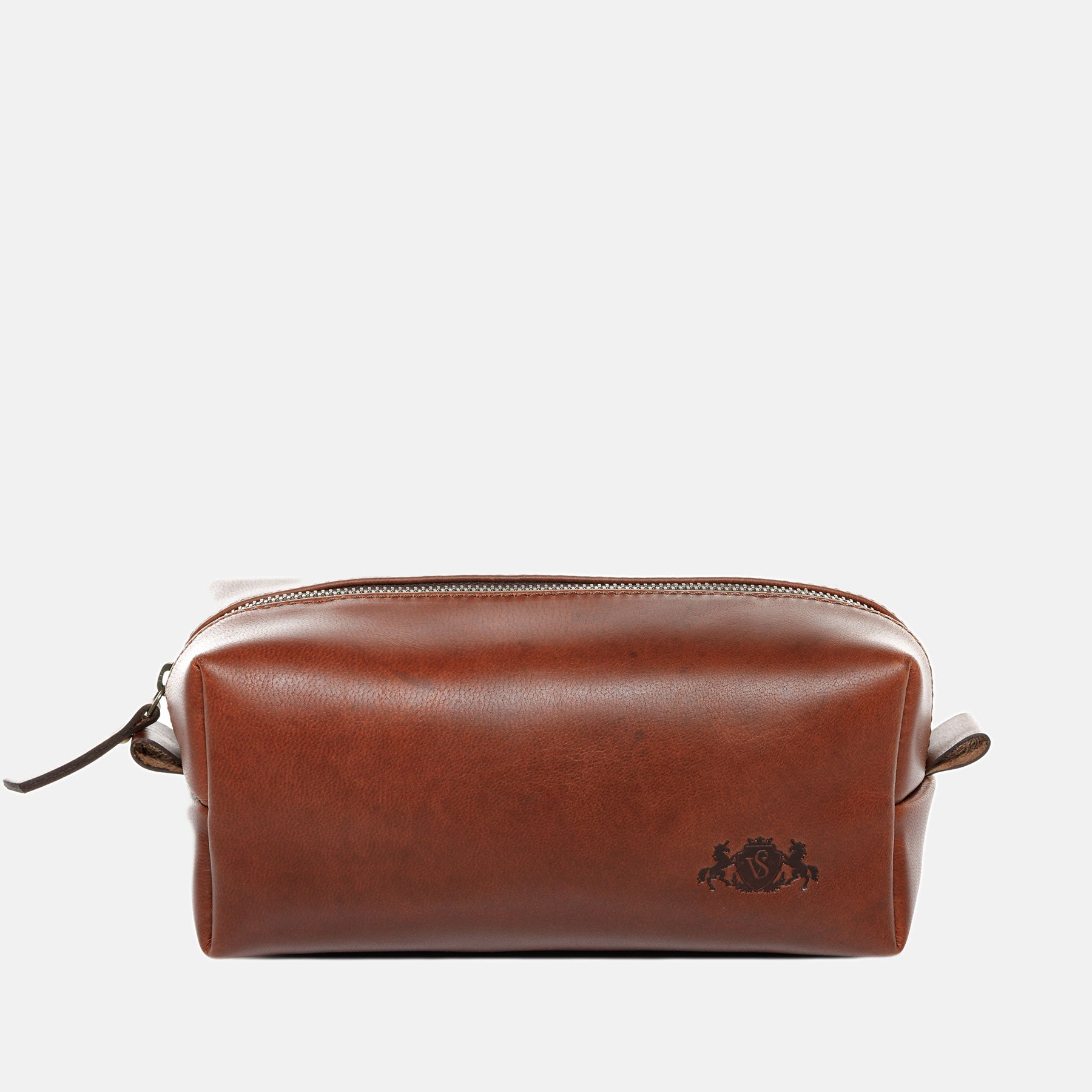 Toilet bag JAY smooth leather light brown