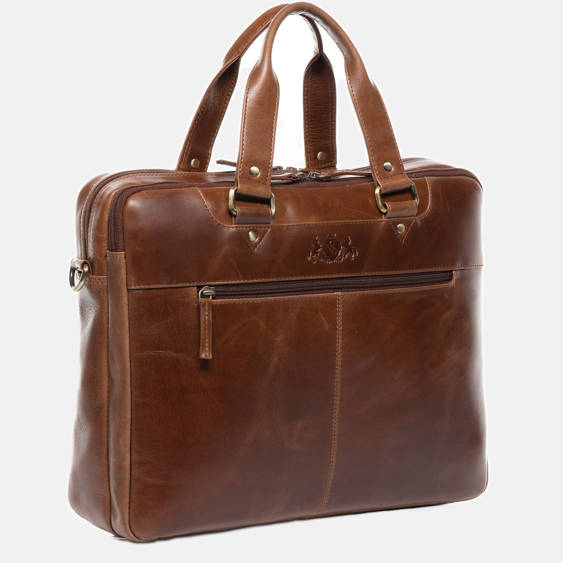 Laptop bag YANN natural leather brown