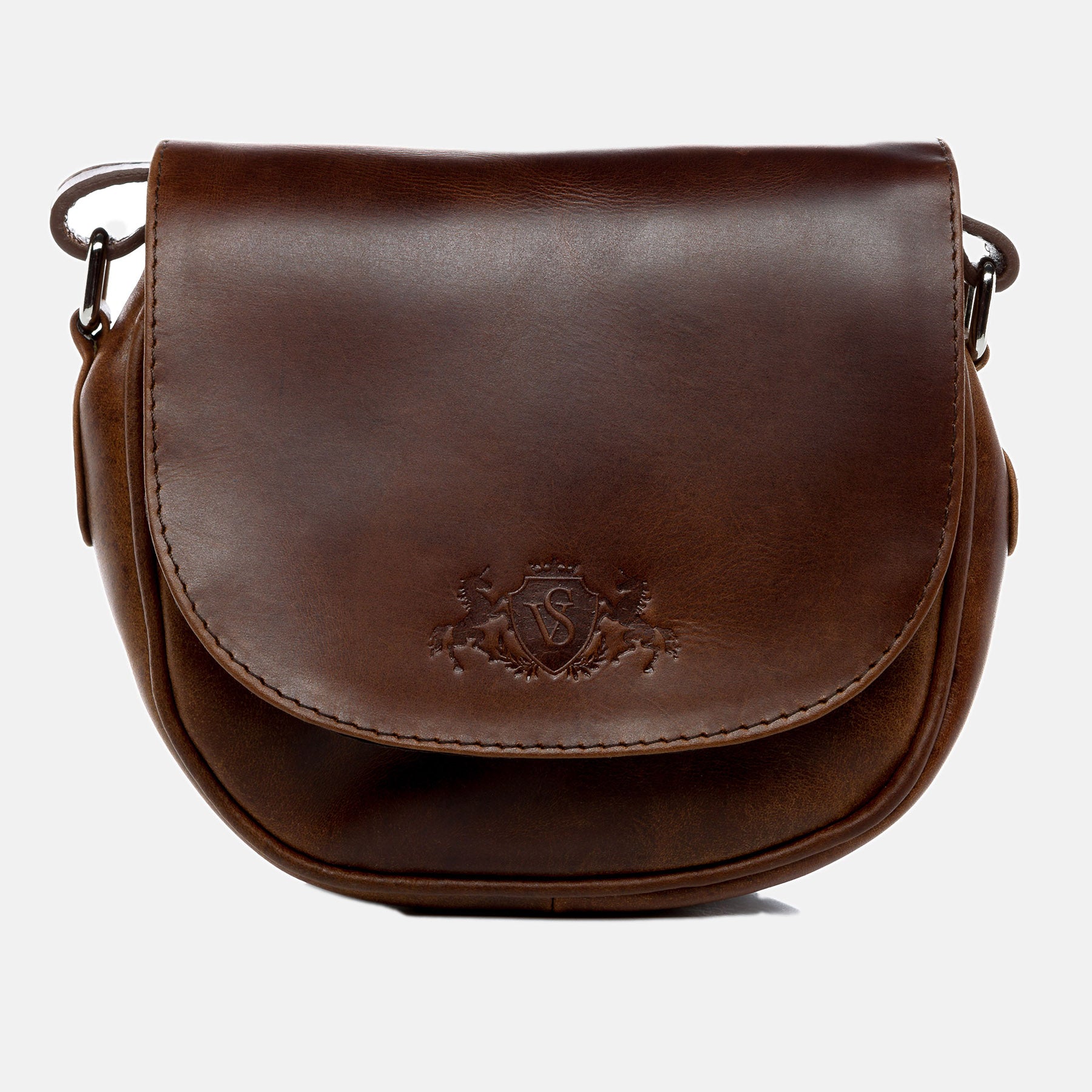 Shoulder bag BRIGHTON natural leather brown-cognac