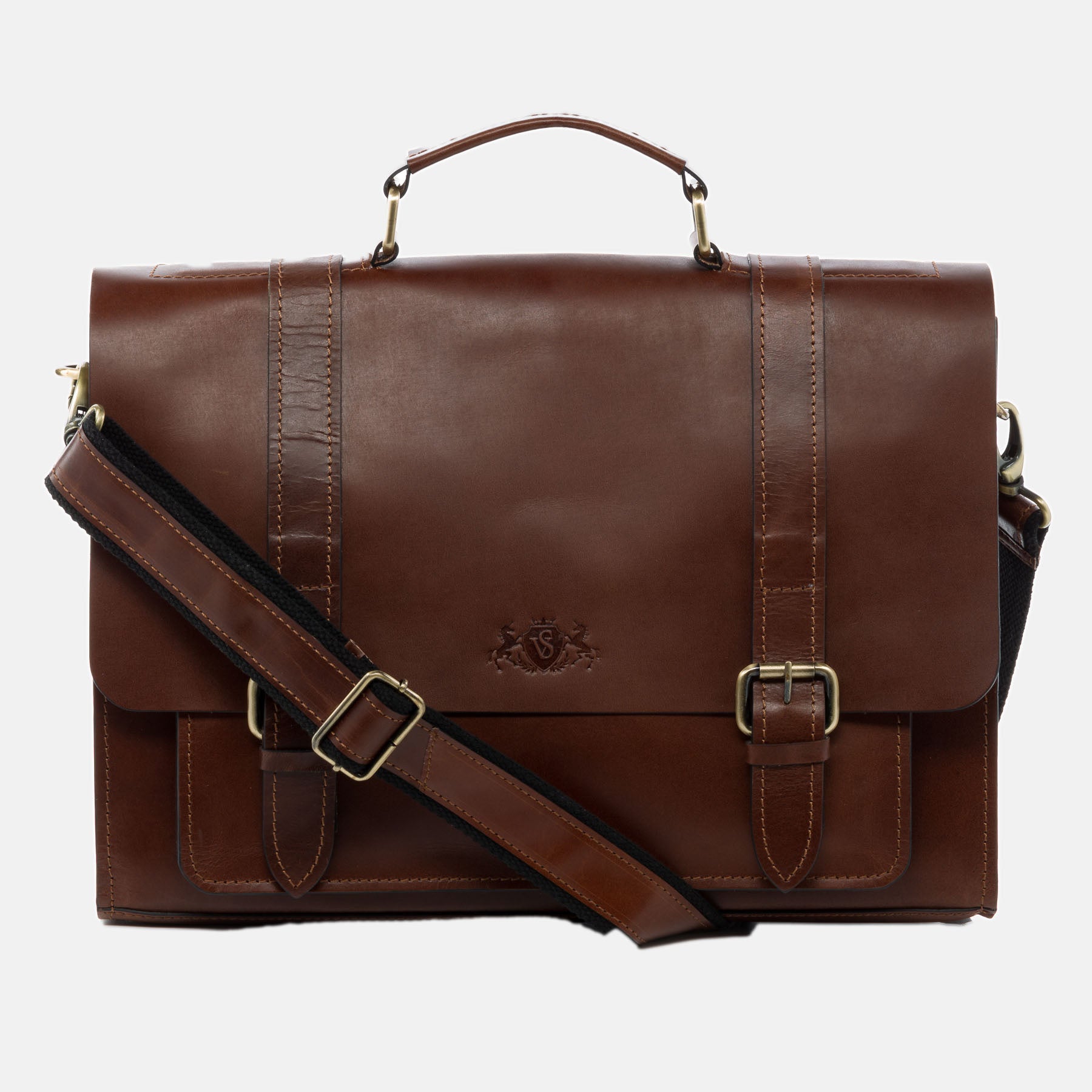 Briefcase BRISTOL saddle leather brown
