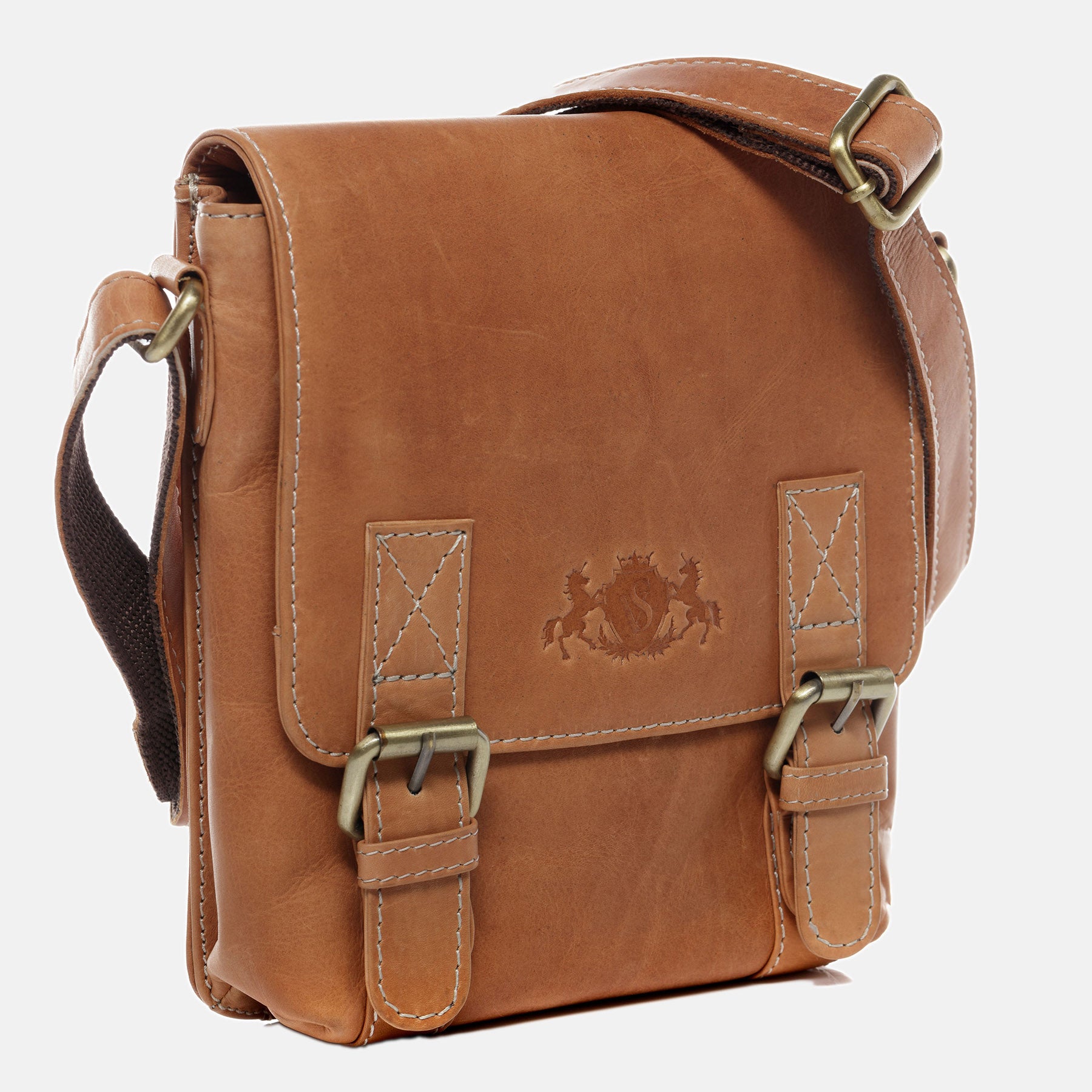 Shoulder bag KERBY natural leather brown