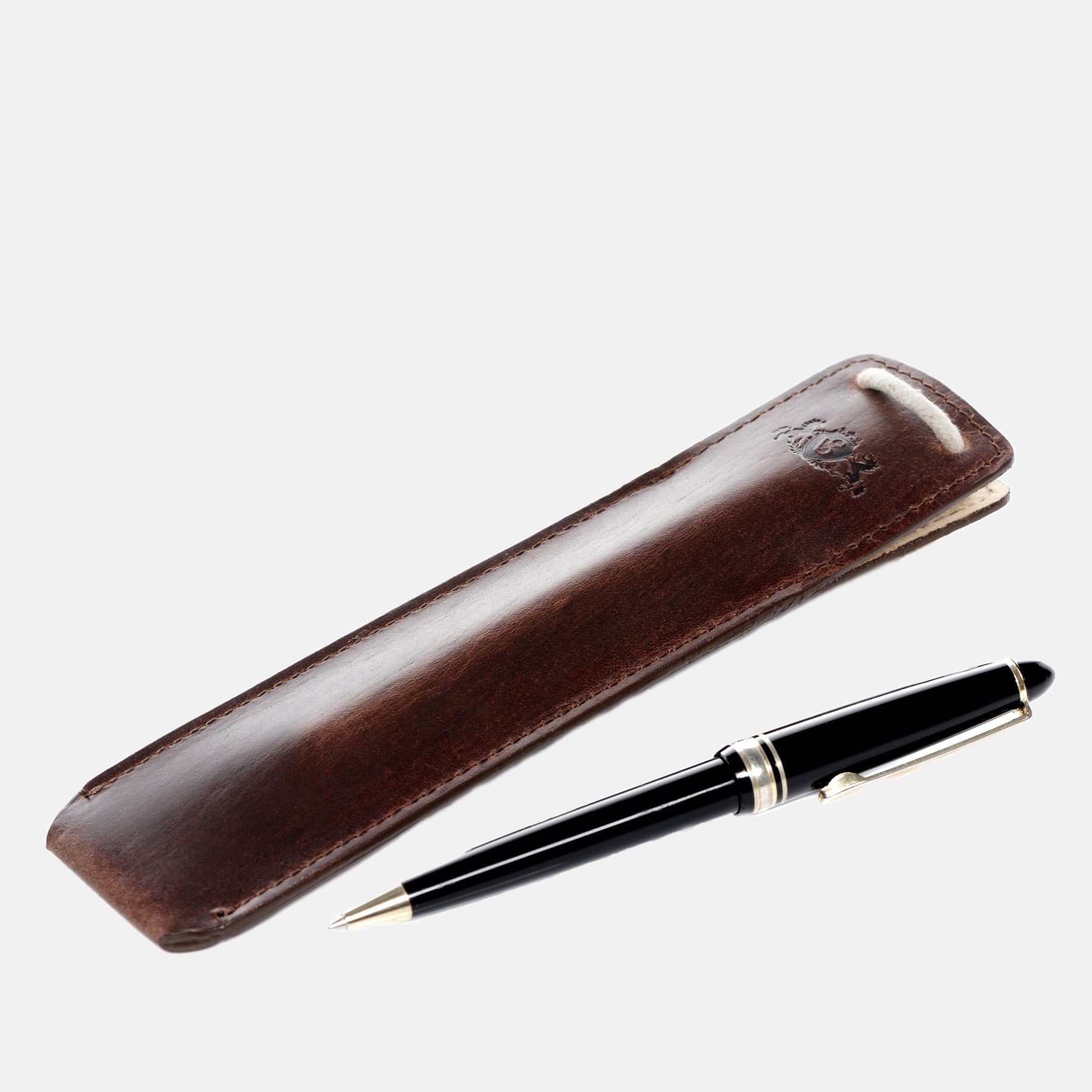 Pencil case BIG TONY natural leather brown-cognac