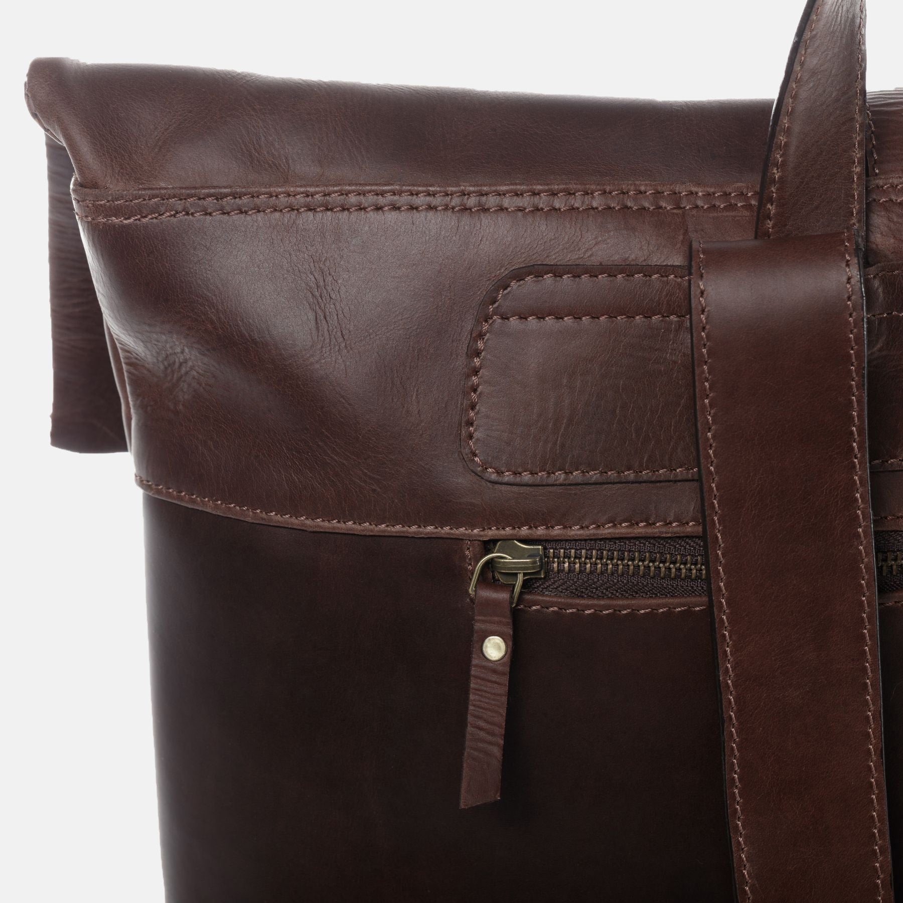 Rolltop backpack CLAY smooth leather brown