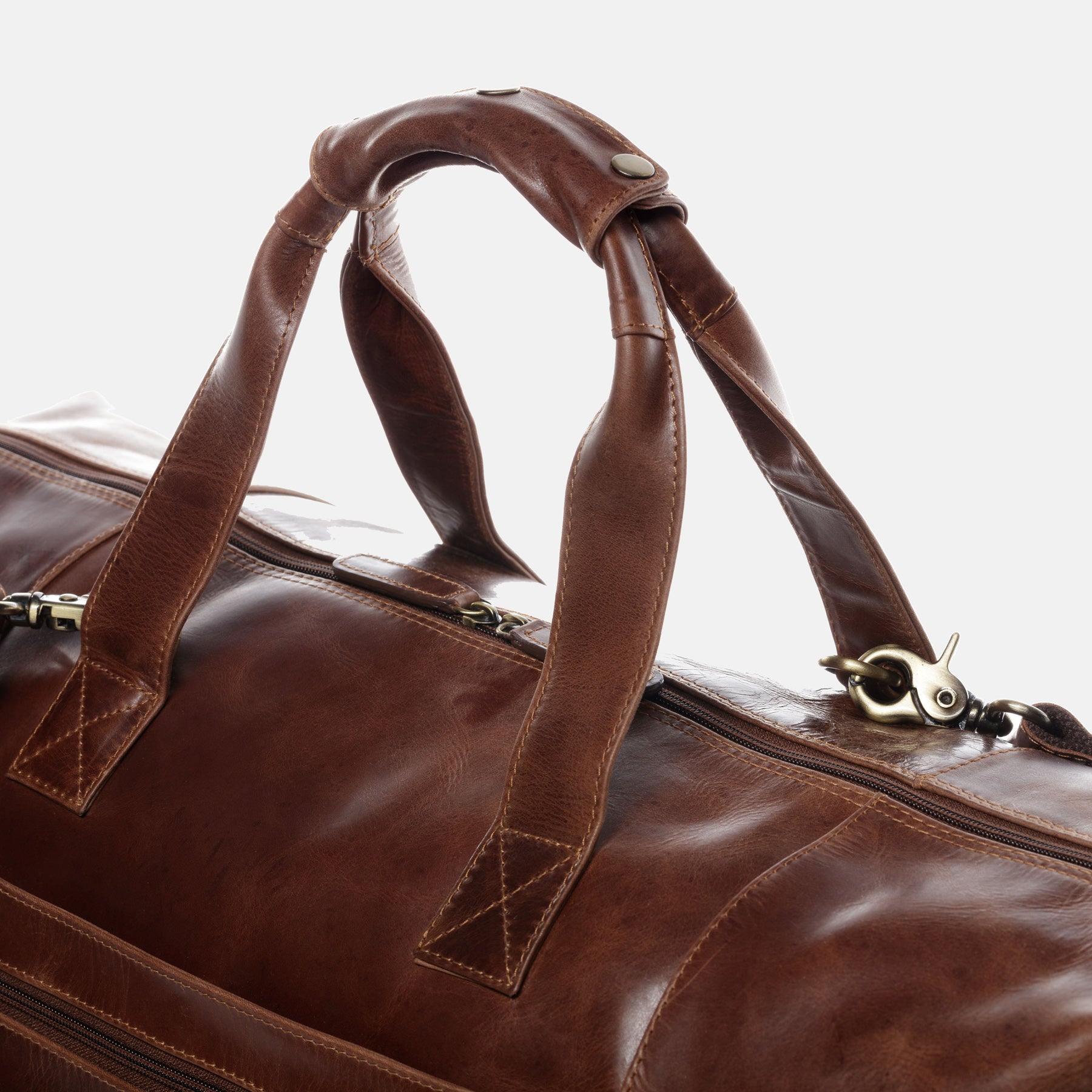 Travel bag BRISTOL natural leather brown-cognac