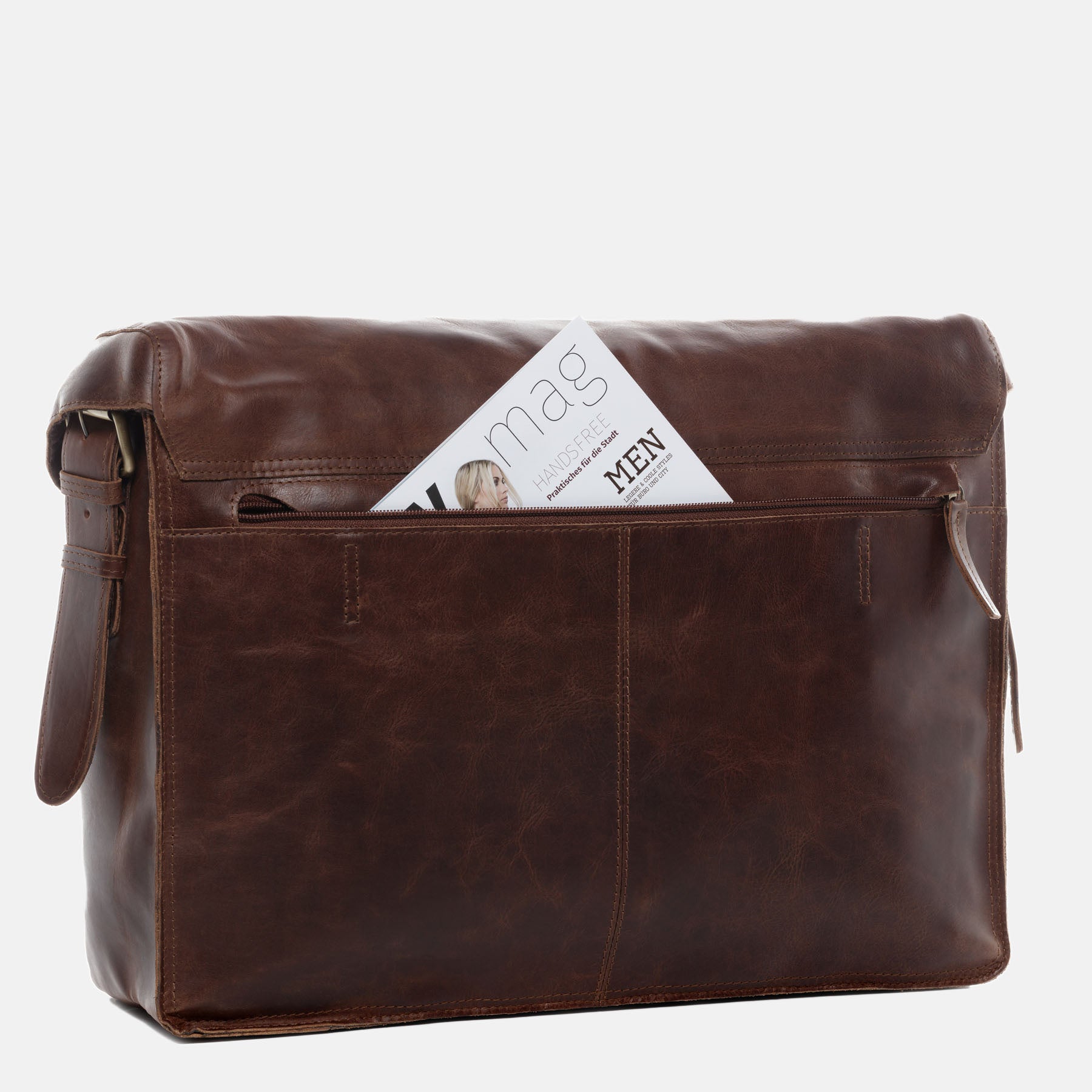 Briefcase ETON natural leather brown-cognac
