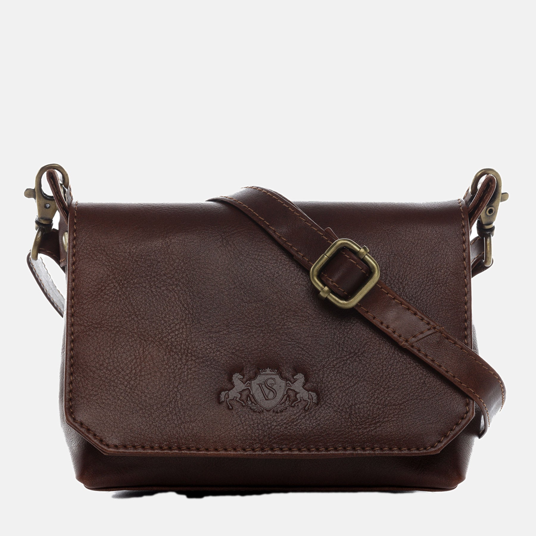 Shoulder bag KERBY smooth leather brown