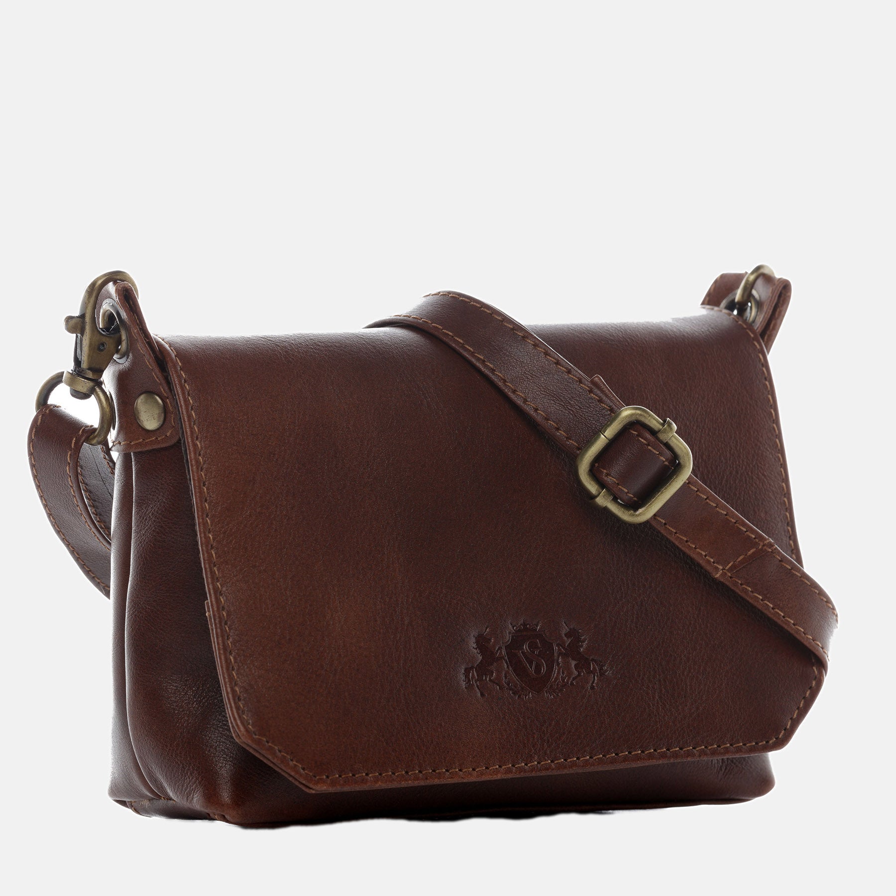Shoulder bag KERBY smooth leather brown