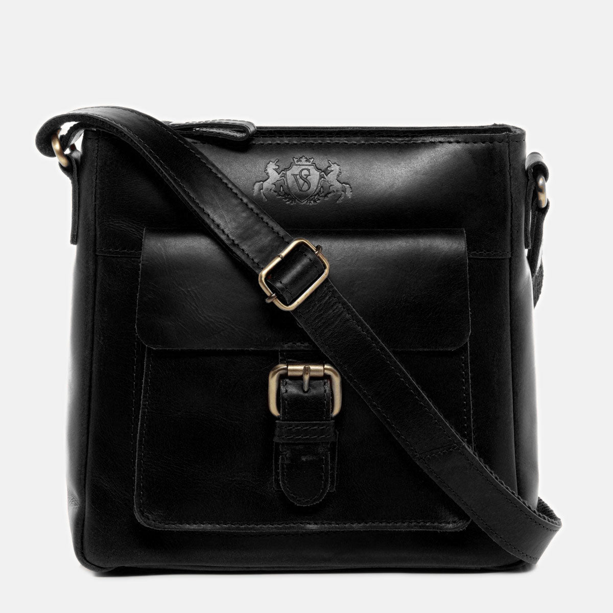 Shoulder bag YALE smooth leather black