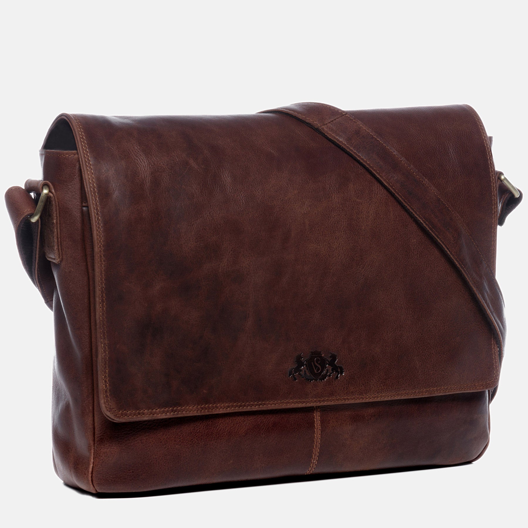 Messenger Bag SPENCER natural leather vintage brown