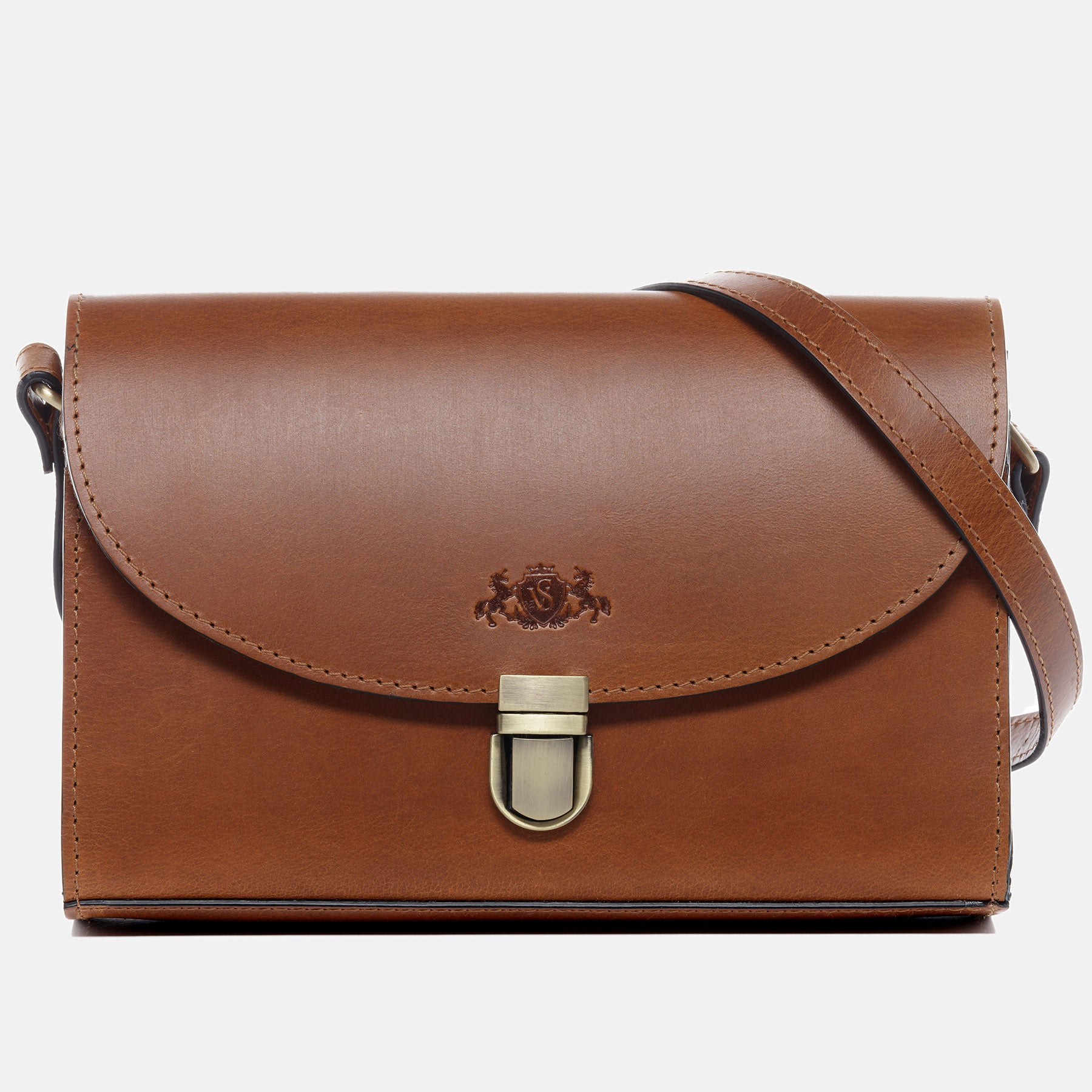 Shoulder bag ADELE saddle leather light brown