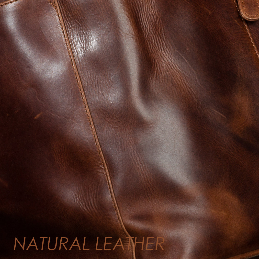 Wash bag GATWICK natural leather brown-cognac